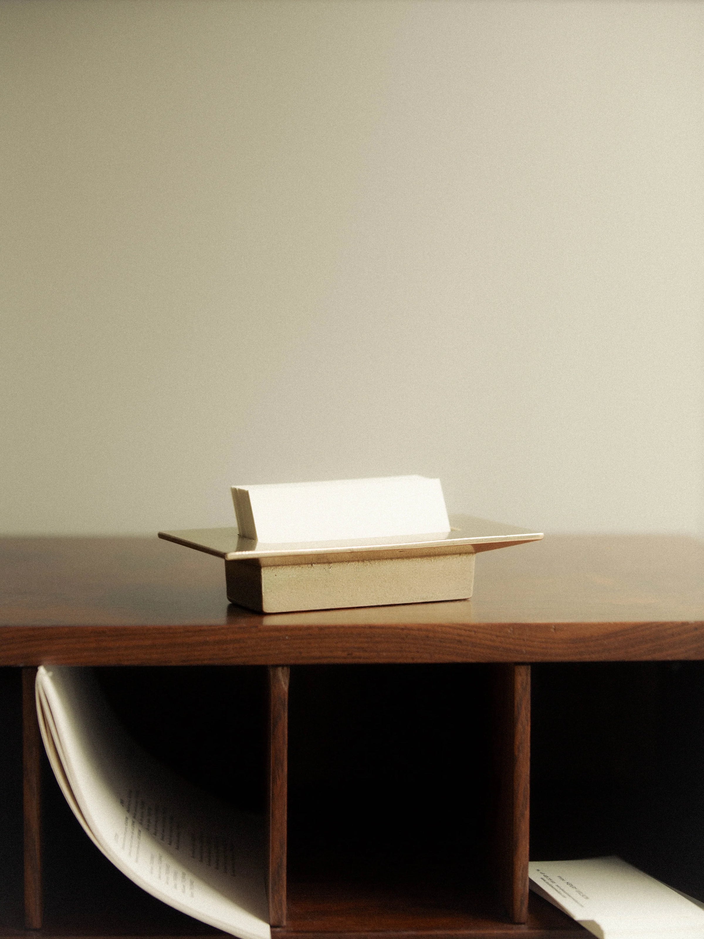 Solid Brass Business Card Holder by STUDIO HENRY WILSON.