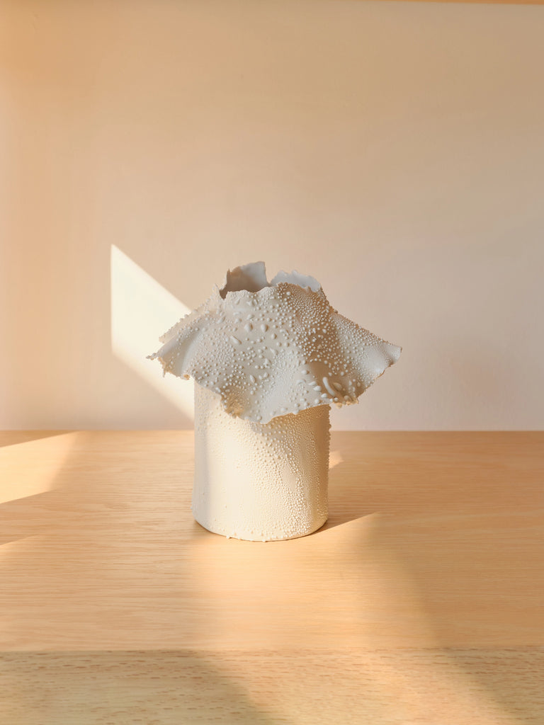 White Lichen Barnacle Vase