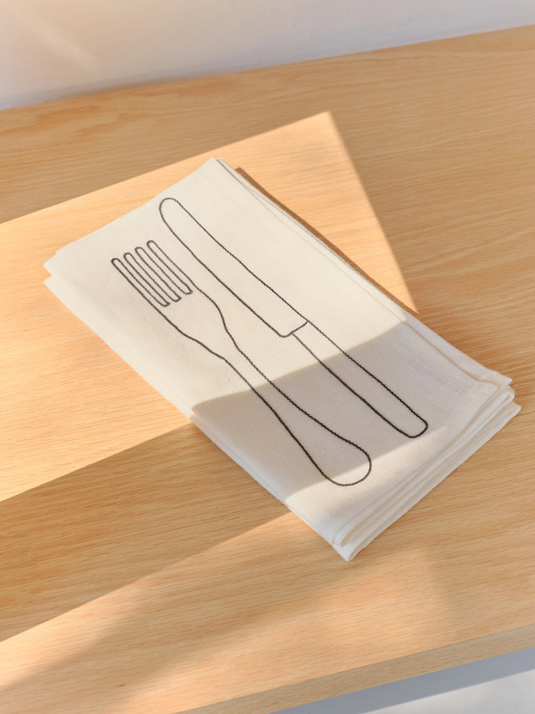 Fourchette & Couteau Napkin (Black)