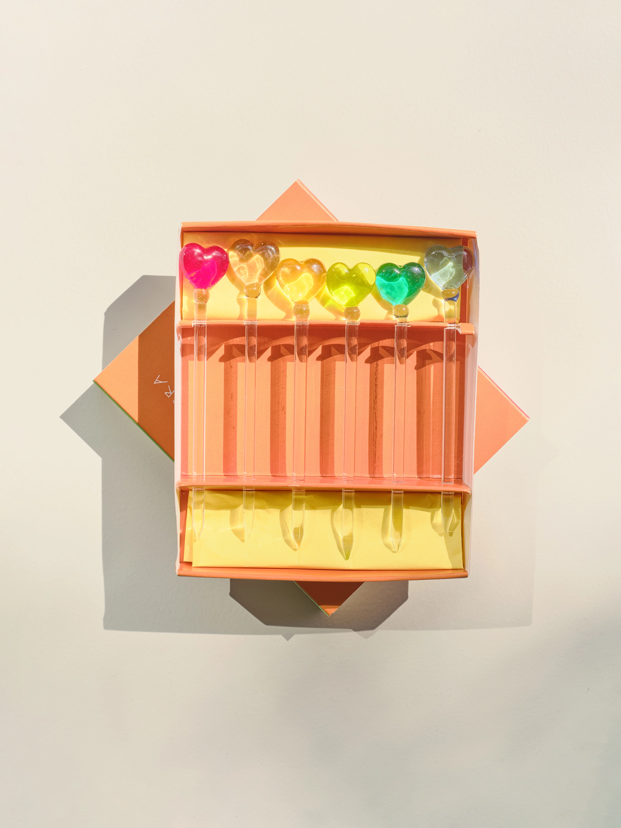 Cocktail & Nibble Murano Glass Sticks (Set of 6) (Hearts)