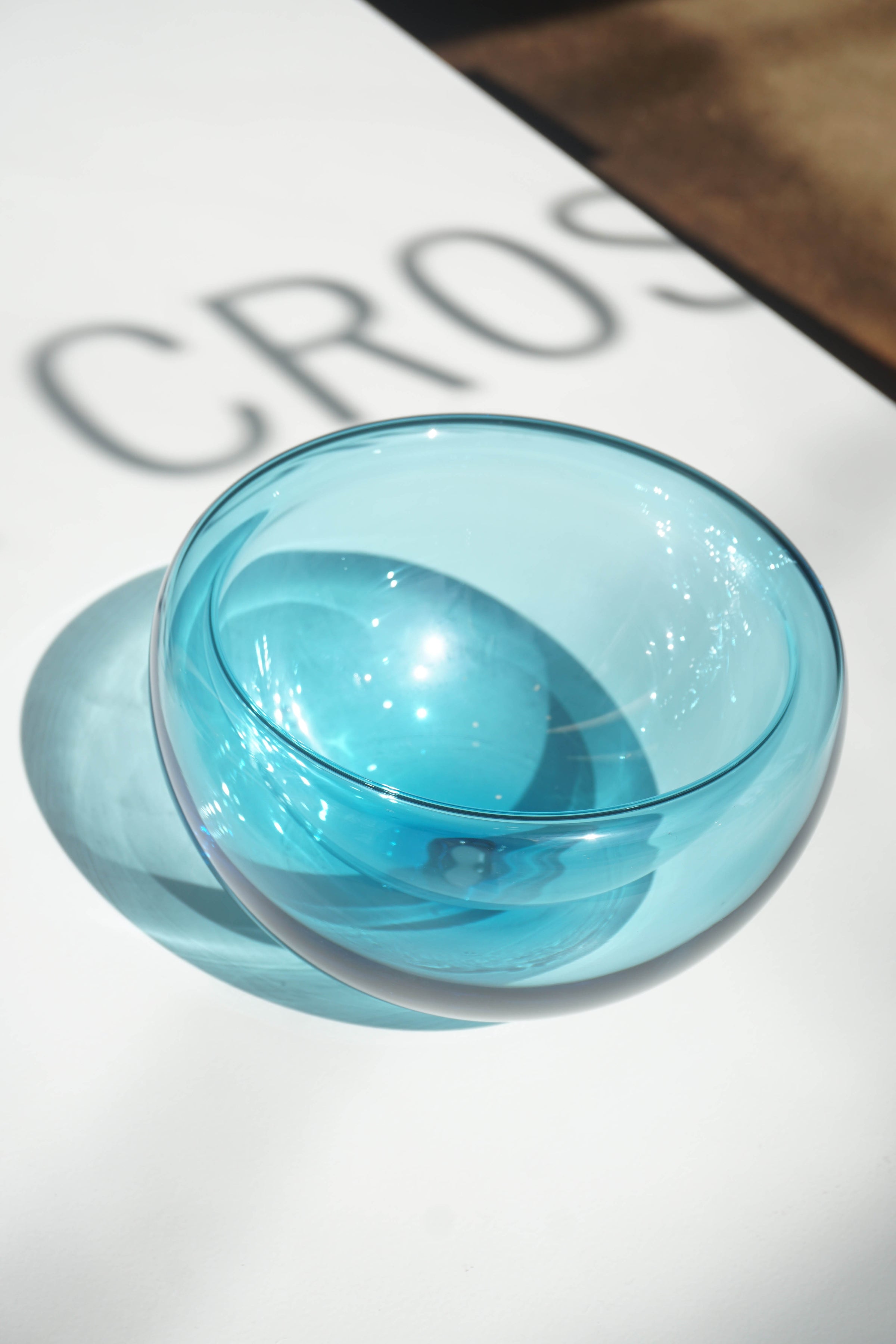Large Glass Bowl (Clear Blue)
