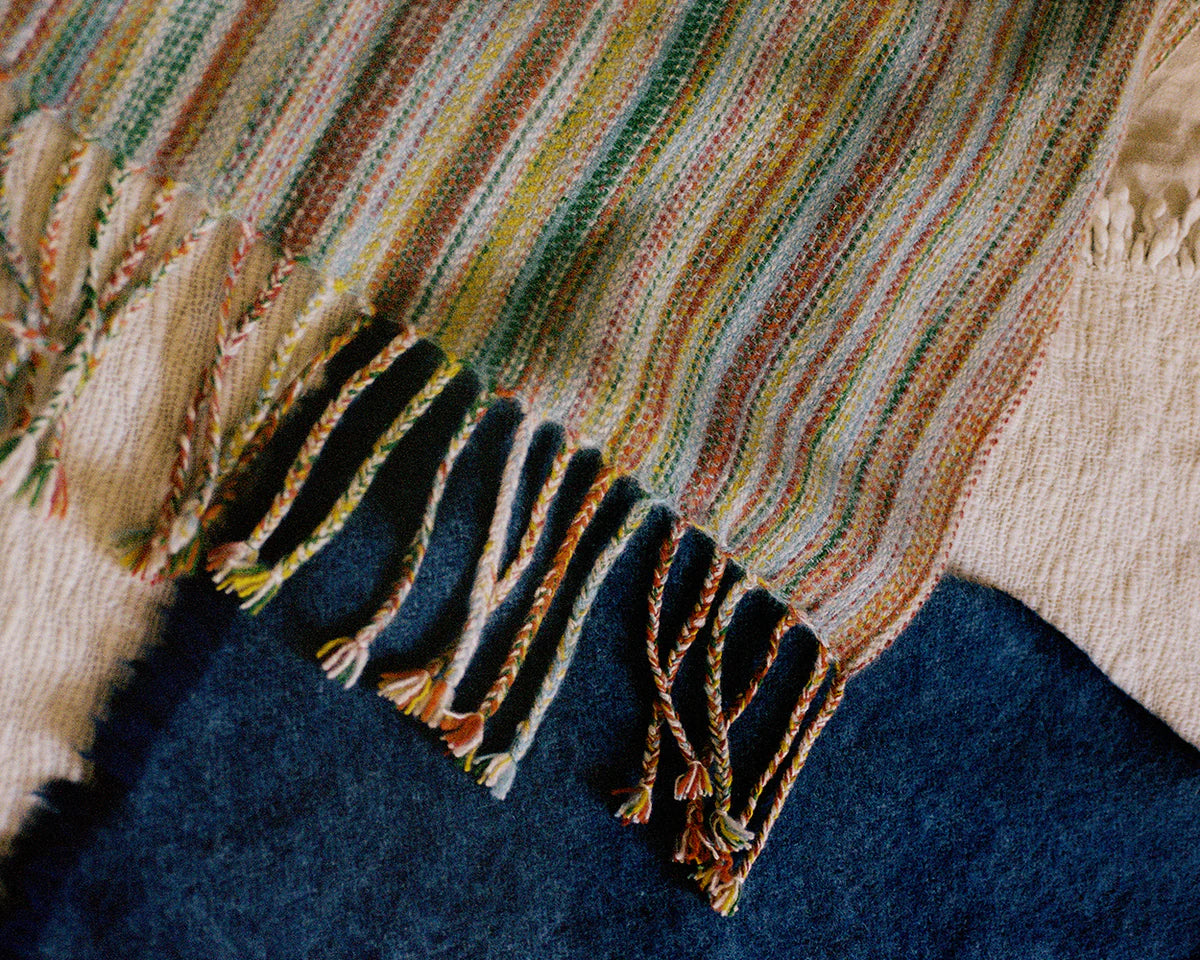 Handspun Rainbow Baby Blanket