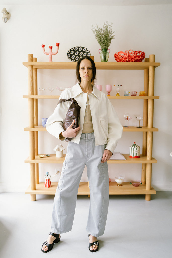 Twisted Belted Pants (Snowy Blue Grey)