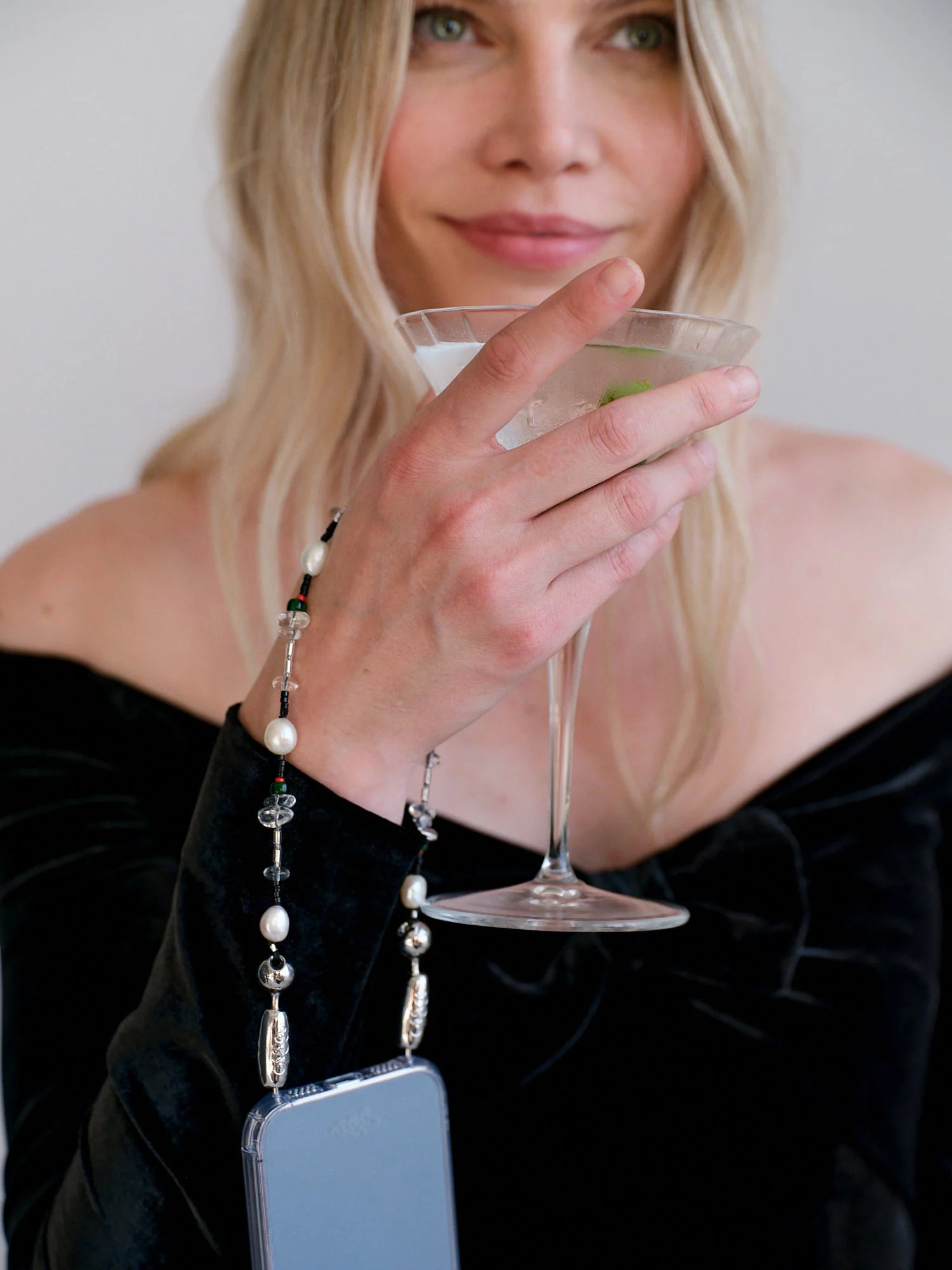 Martini and Pearl Wristlet