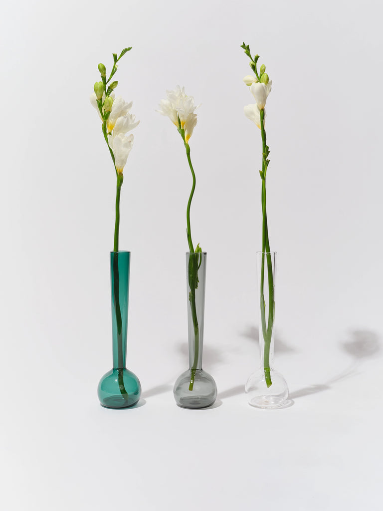 Margot Vase Trio (Smoke/Teal/Clear)