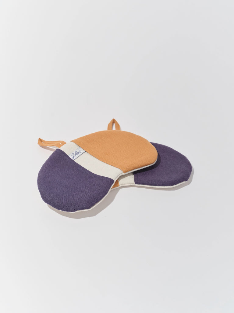 Bean Pot Mitts (Navy/Brown)