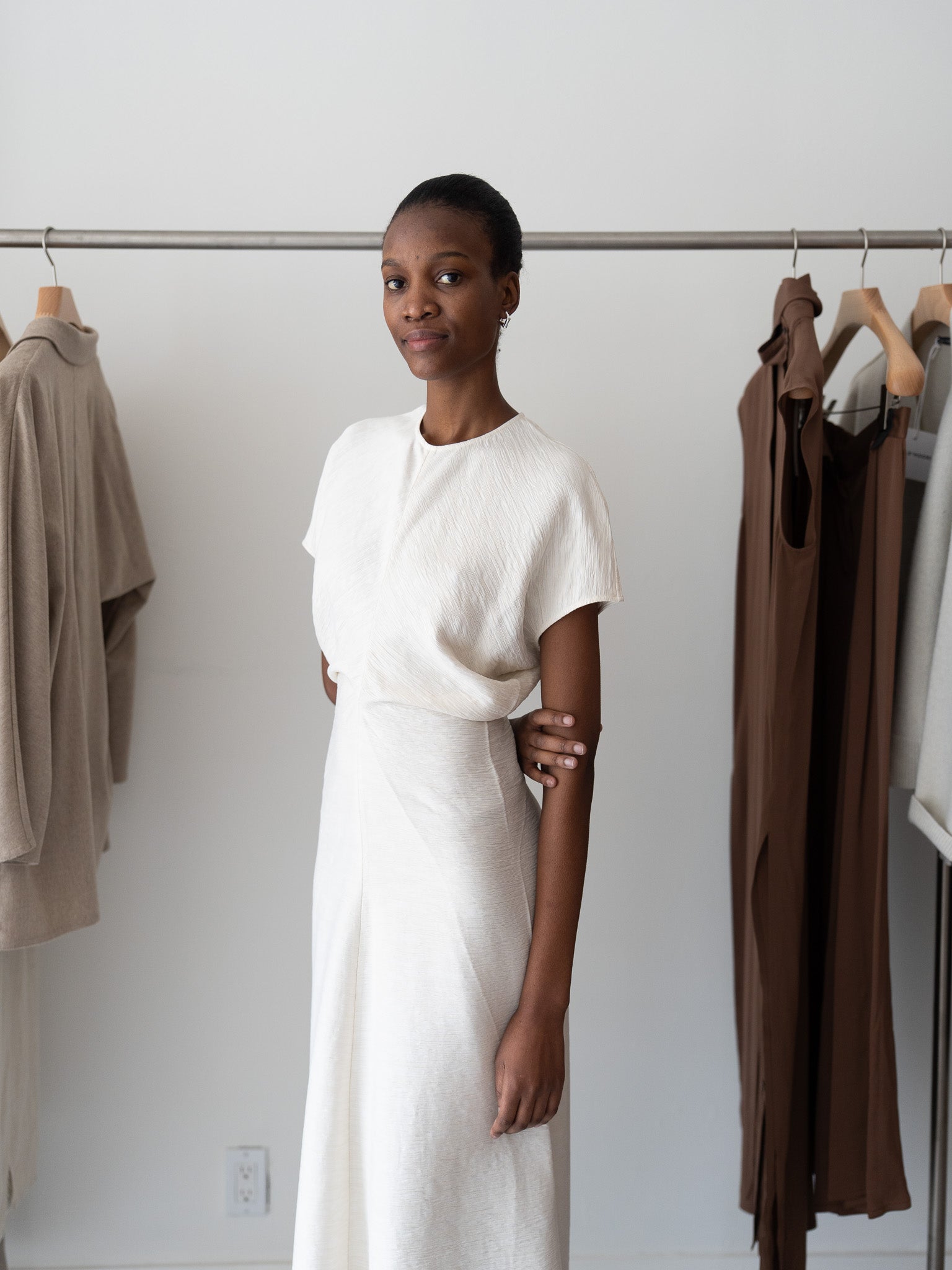 Slouch Waist Dress (Cream)