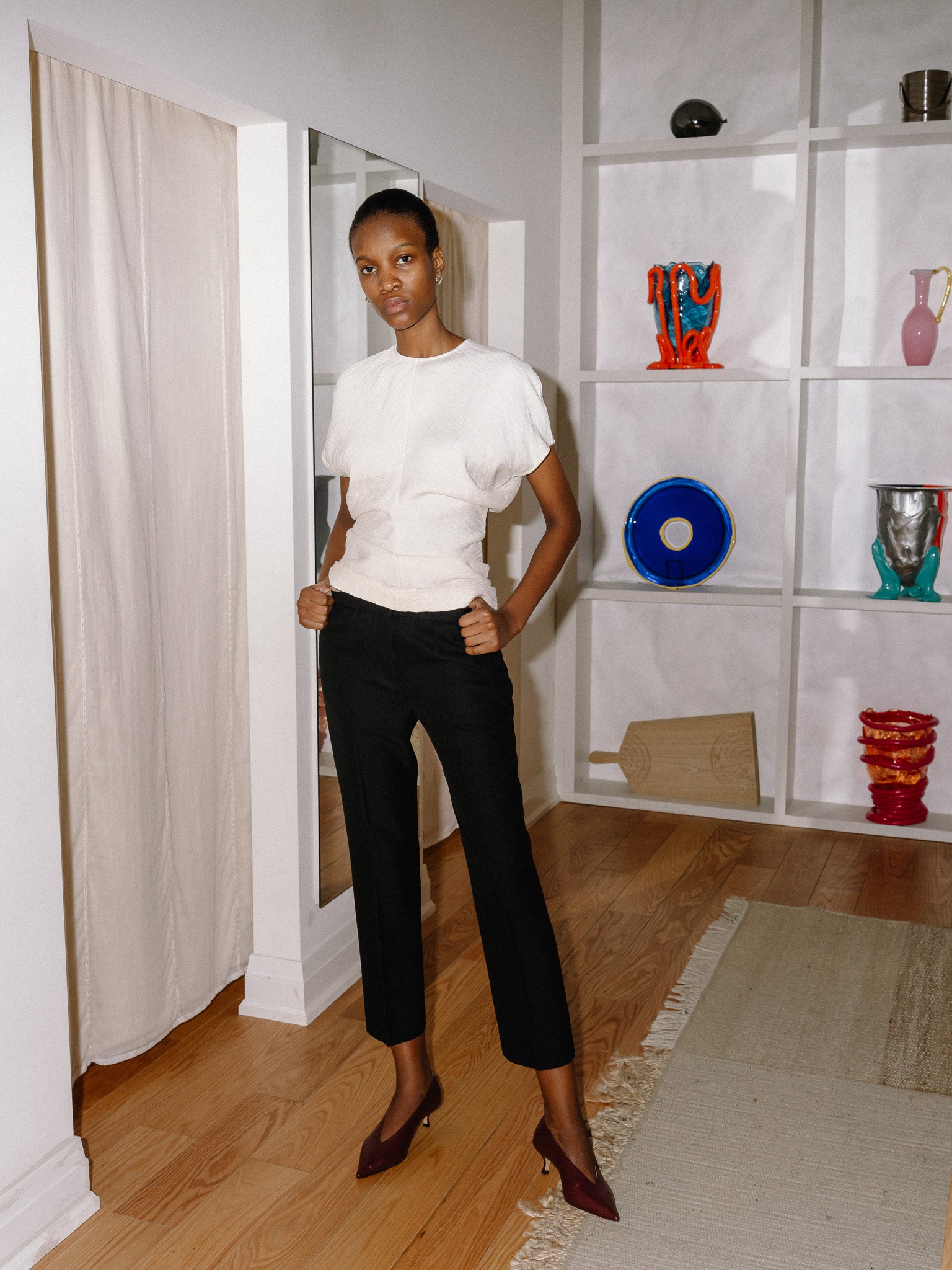 Slouch Waist Top (Cream)