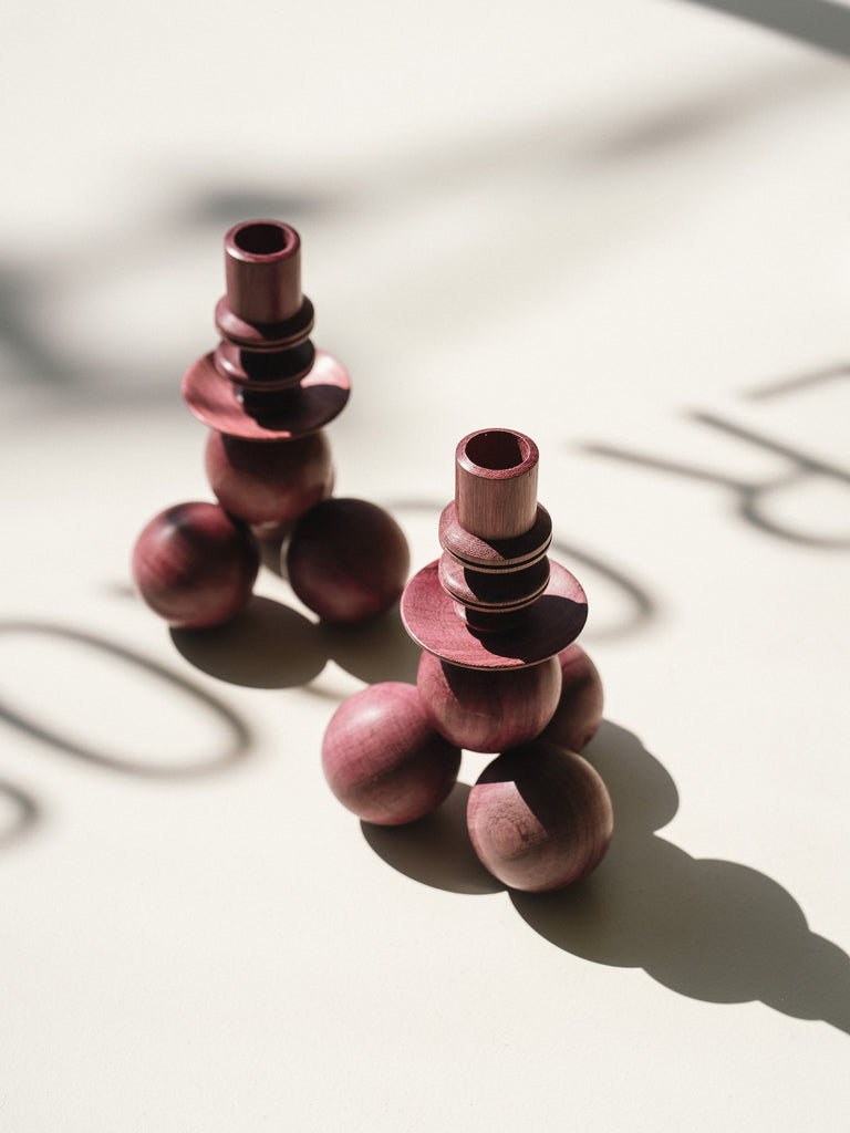 Candle Holder (Pair) (Beet Red)