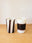 Murano Glass Cup (Vertical Black/White Stripes)