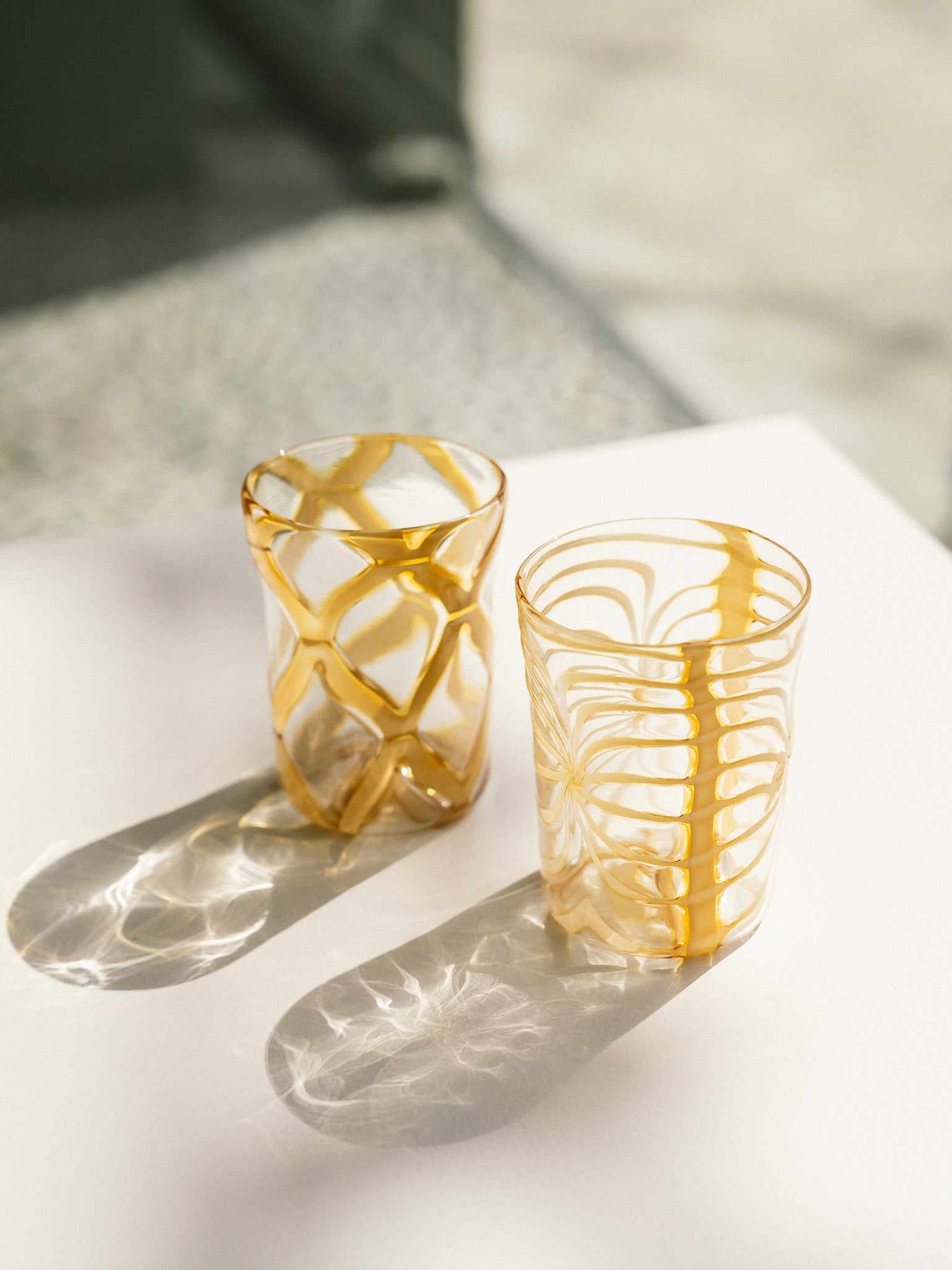 Murano Glass Cup (Yellow Spider)