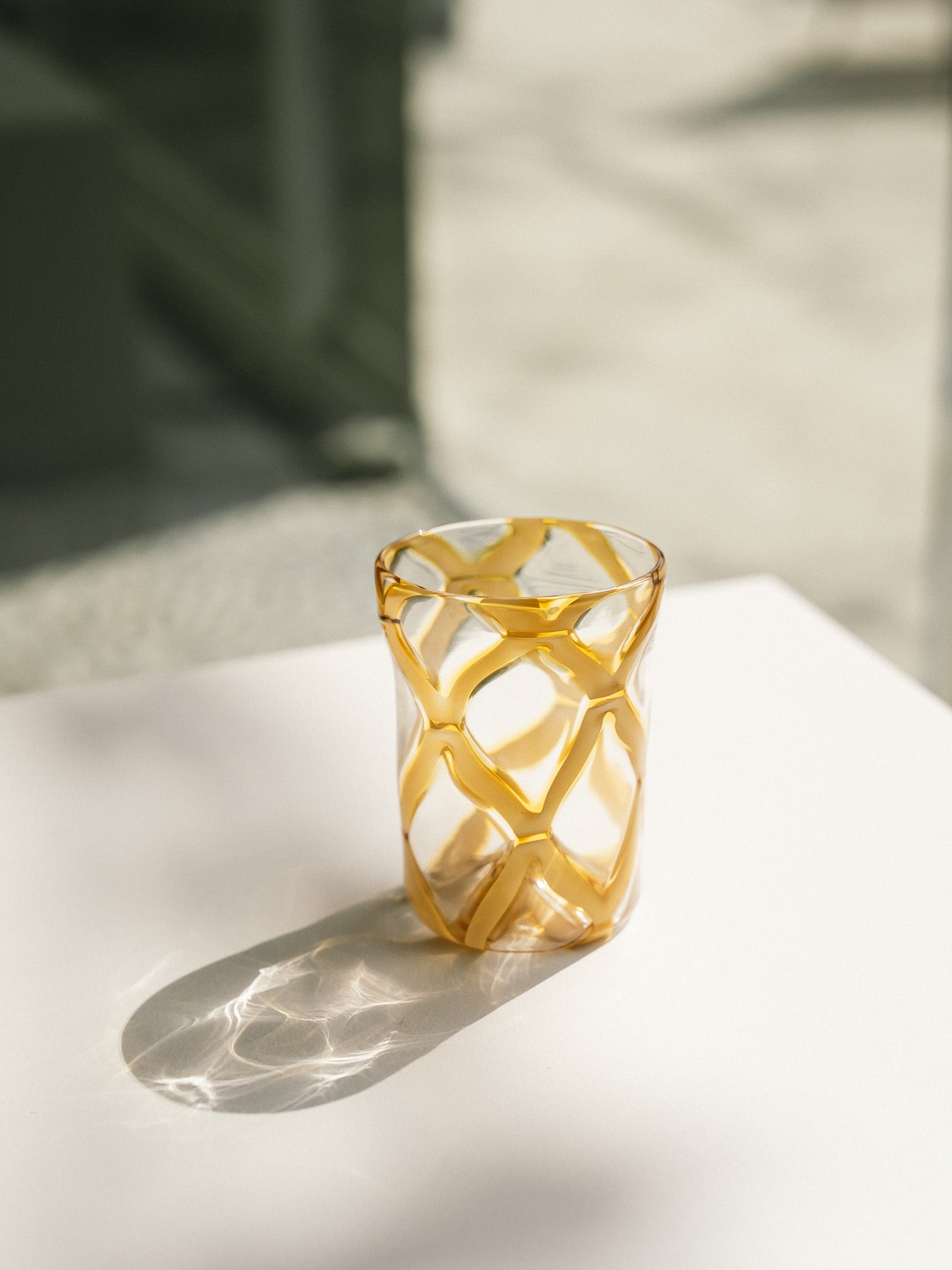 Murano Glass Cup (Yellow Losange)