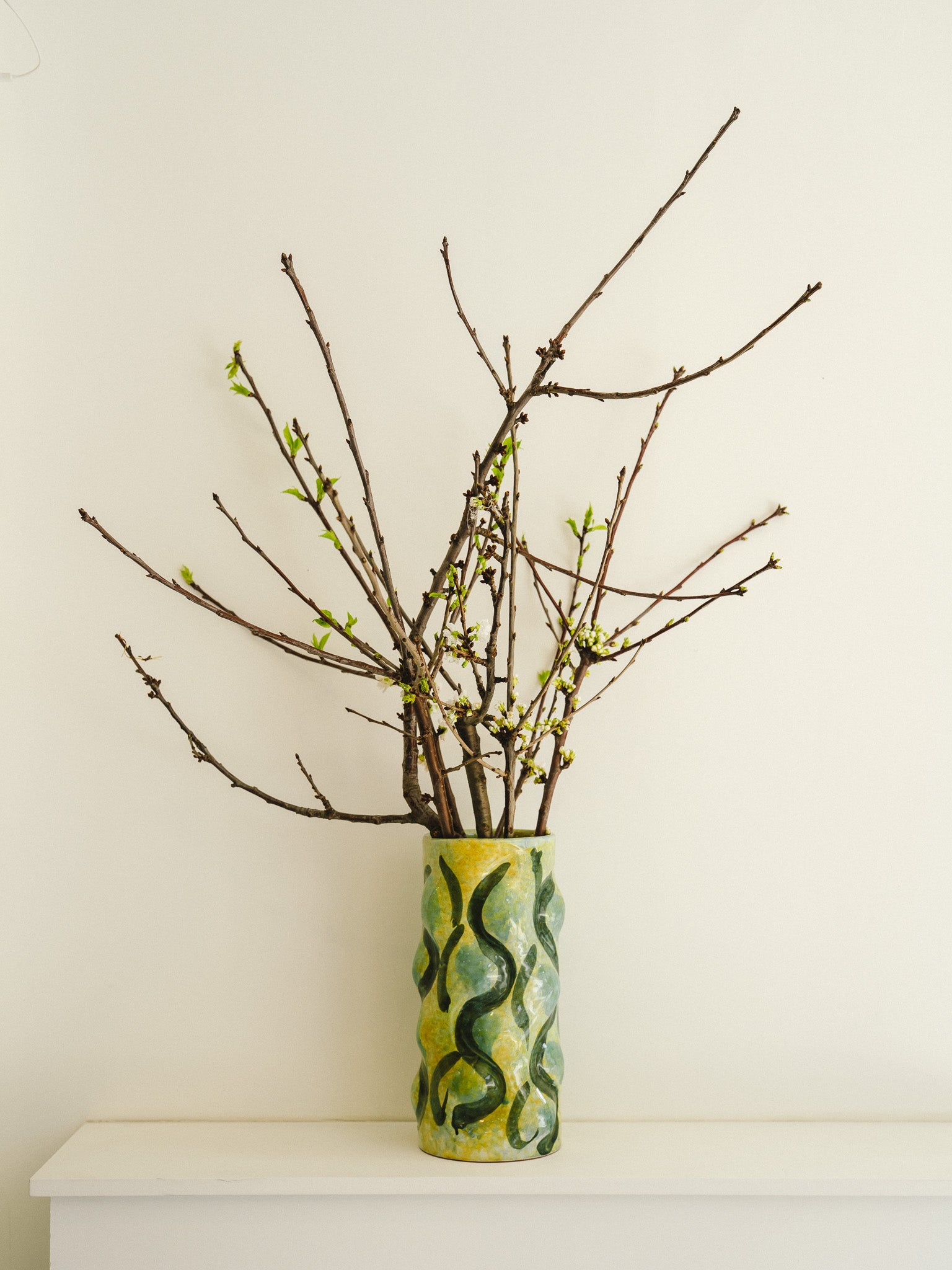 One of a Kind Boobs Vase (Yellow/Pastel Green Drip)