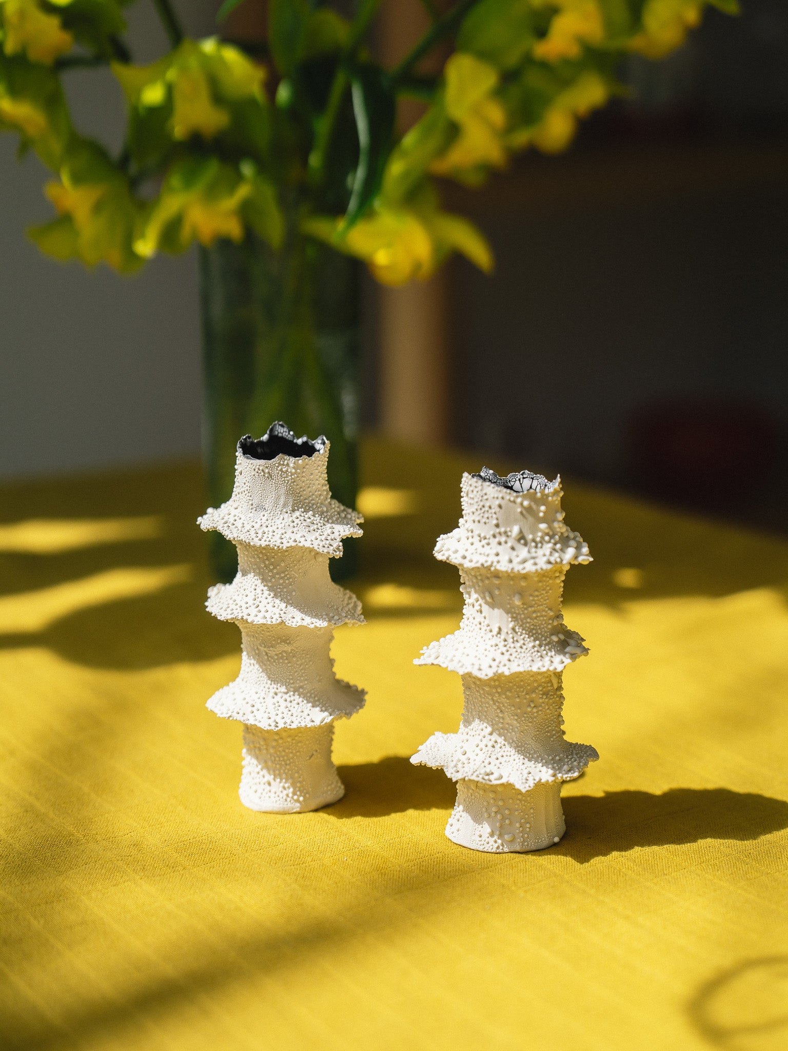 Torn Tier Candle Stand (White Lichen)