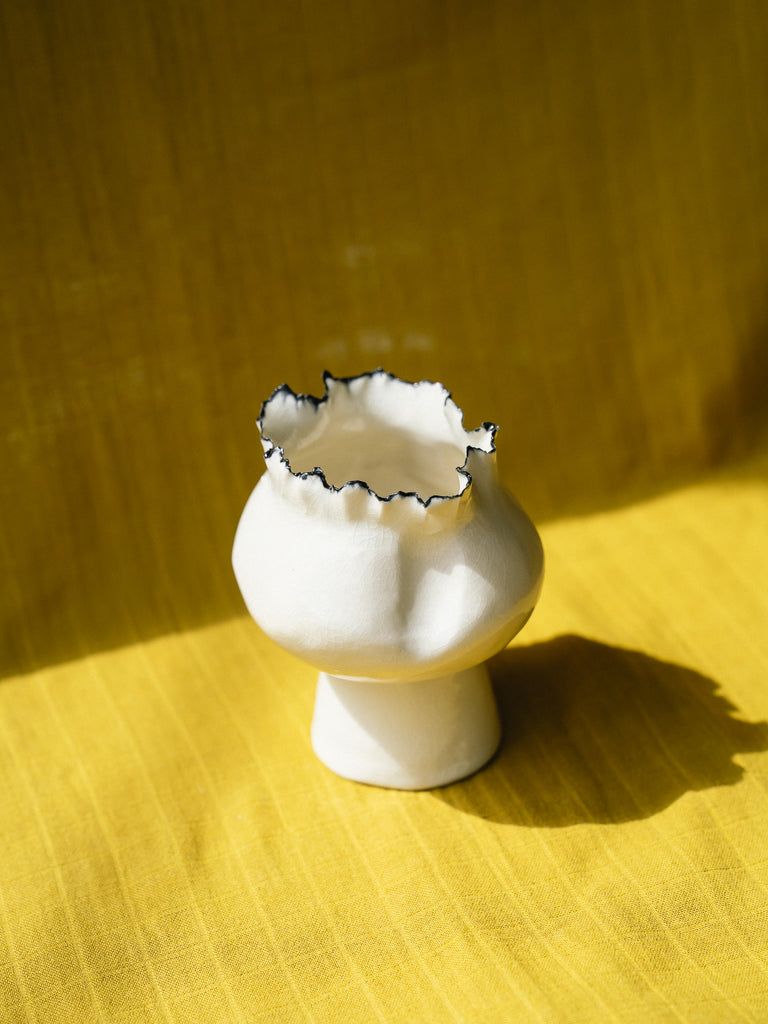 Deflated Orb (Cream with Black Rim)