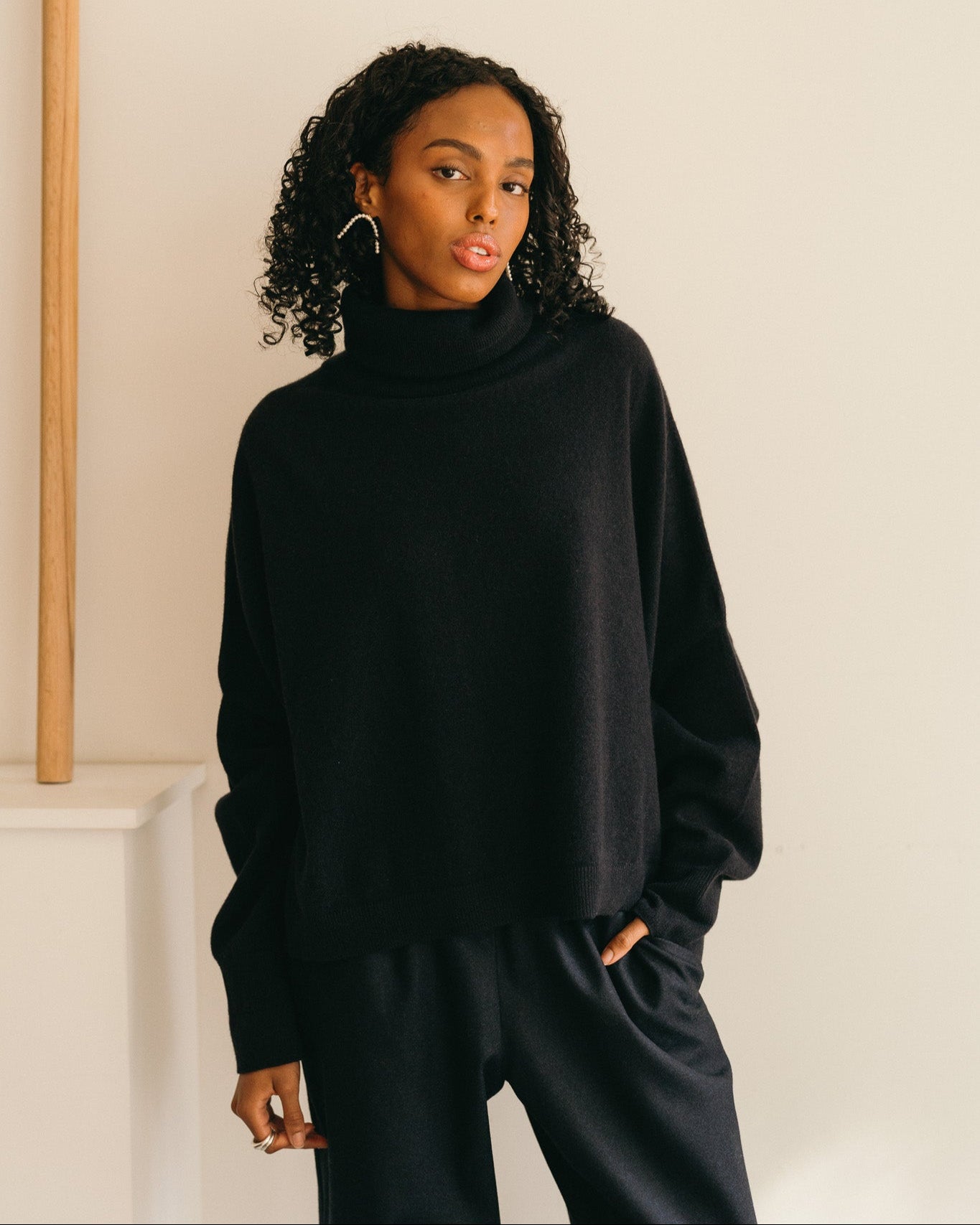Iconic T-Neck Sweater (Midnight)