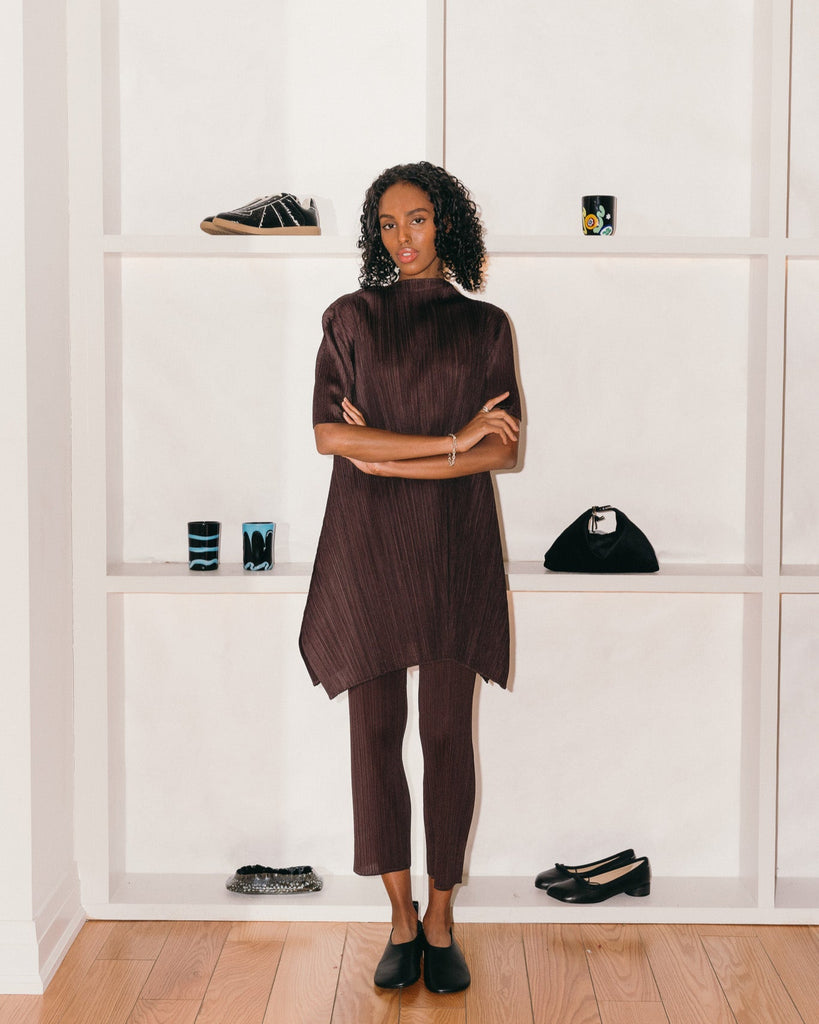 Burgundy Pleated Tunic