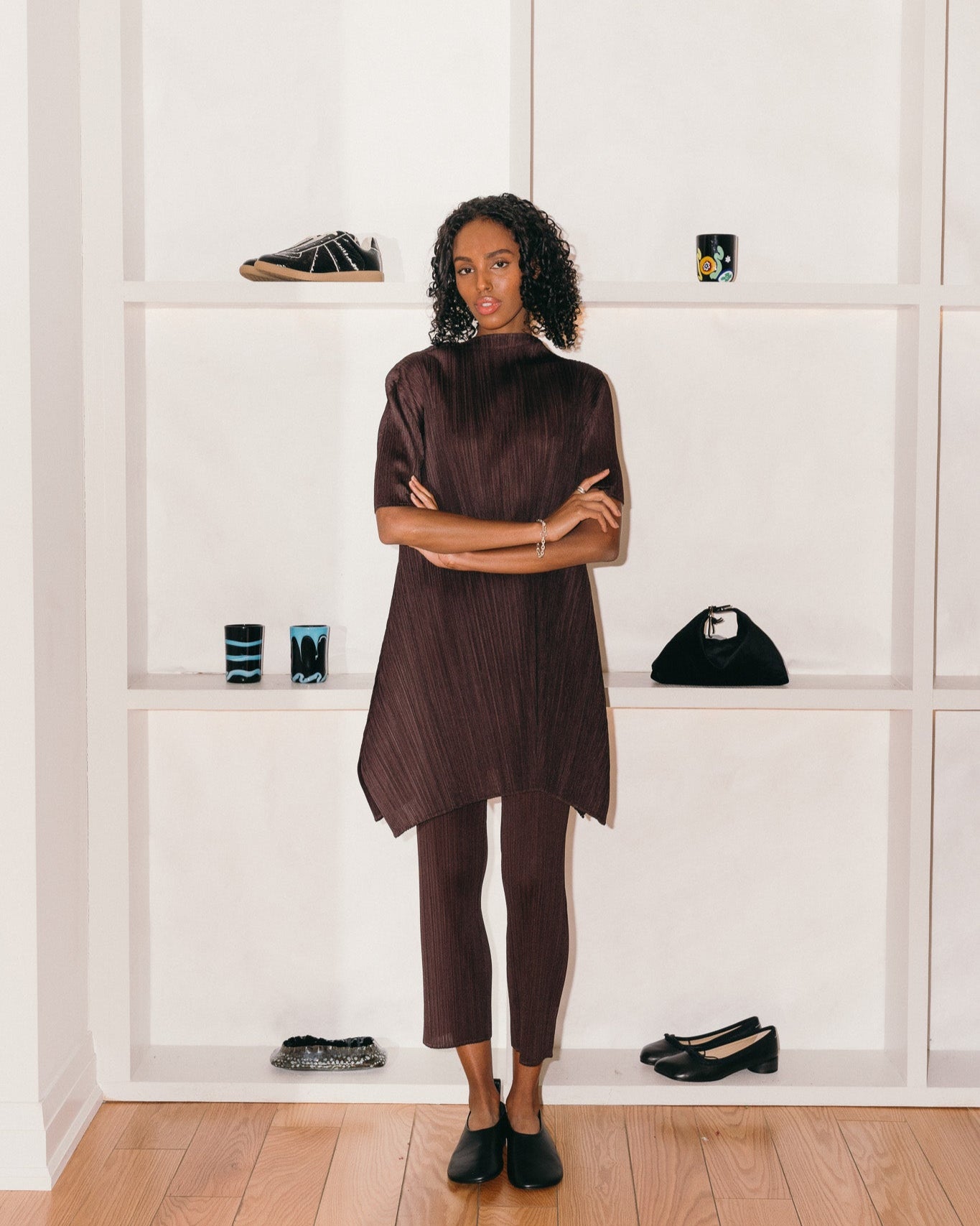 Burgundy Pleated Tunic