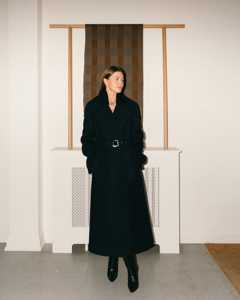 Belted Trench Coat (Navy)