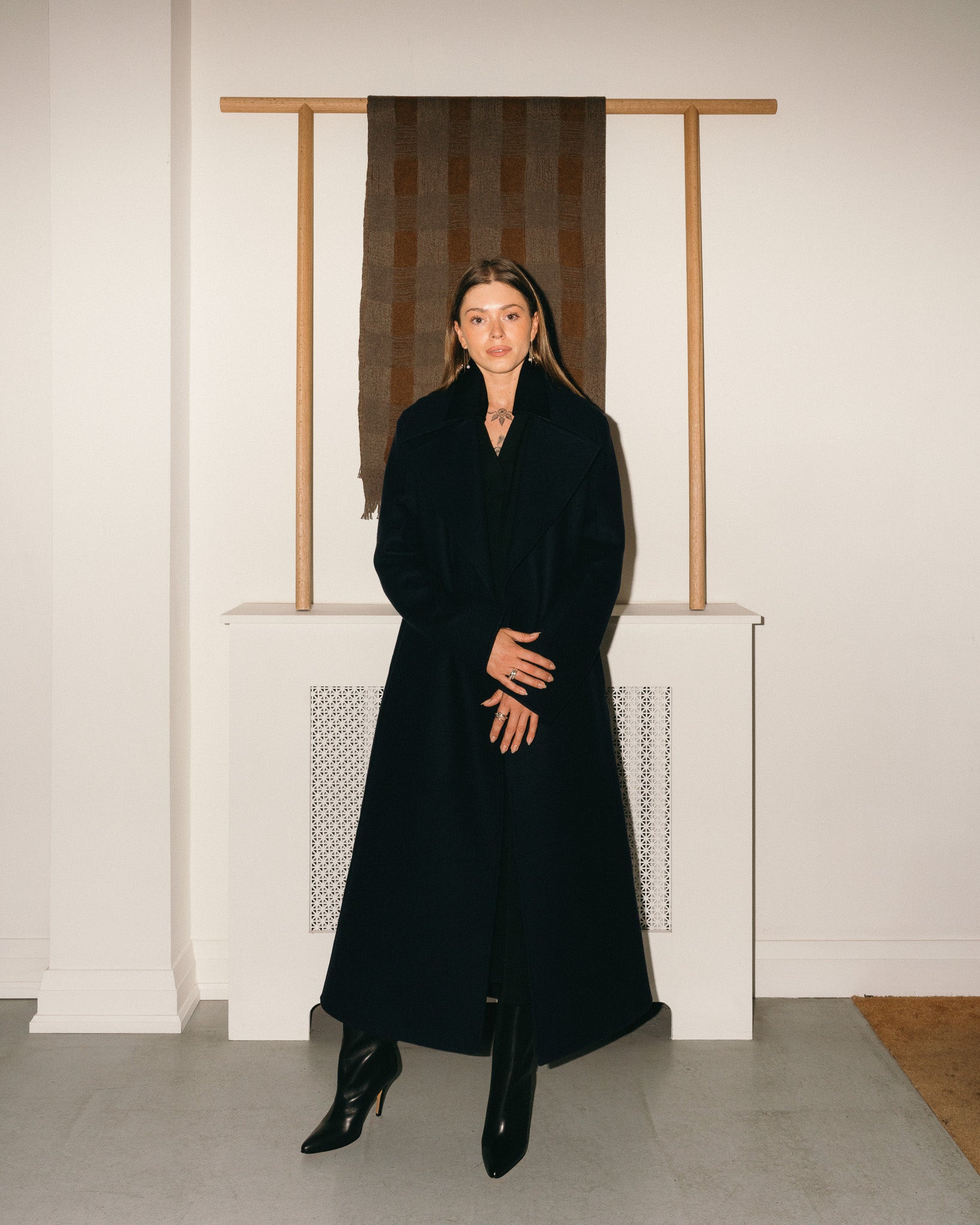 Belted Trench Coat (Navy)