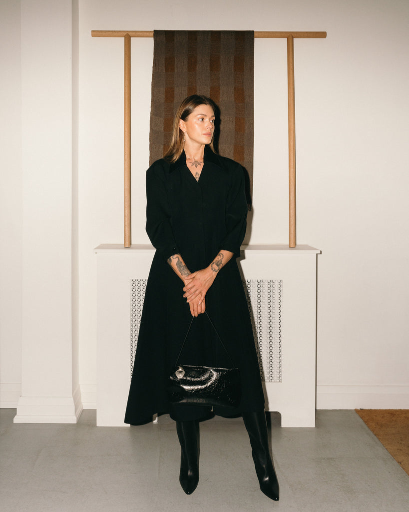 Long Dress with Collar (Black)