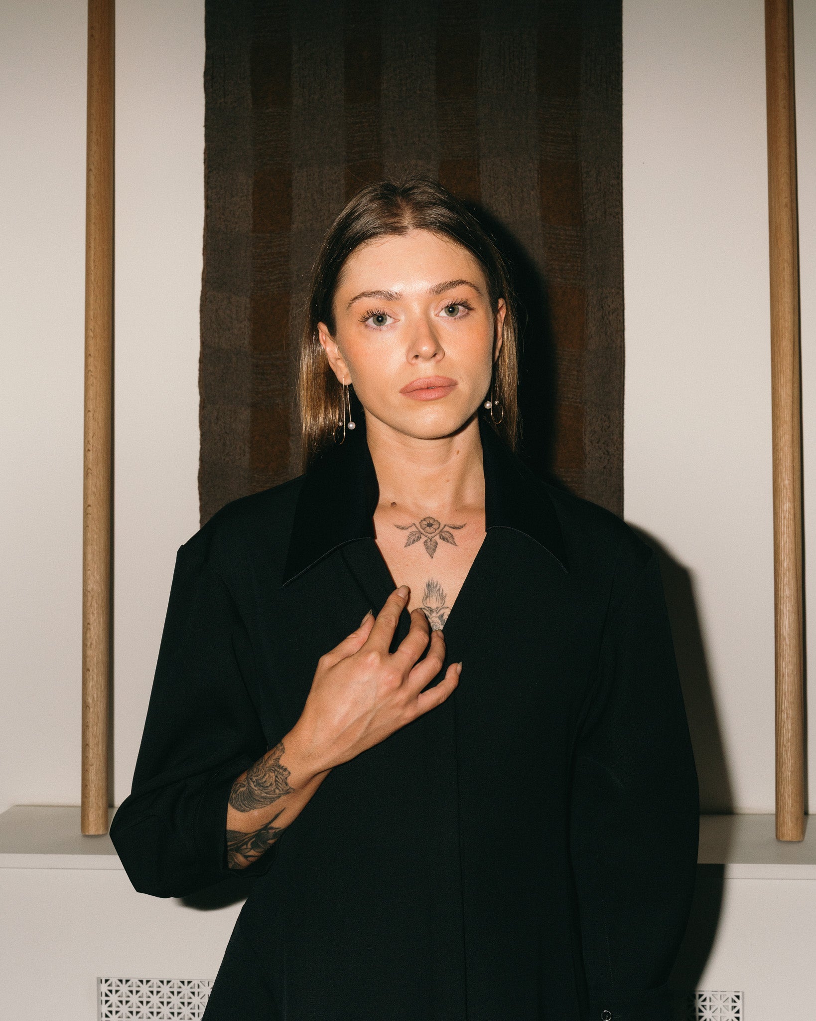 Long Dress with Collar (Black)