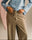Wool Fulling Flannel Drawstring Pants (Top Brown)