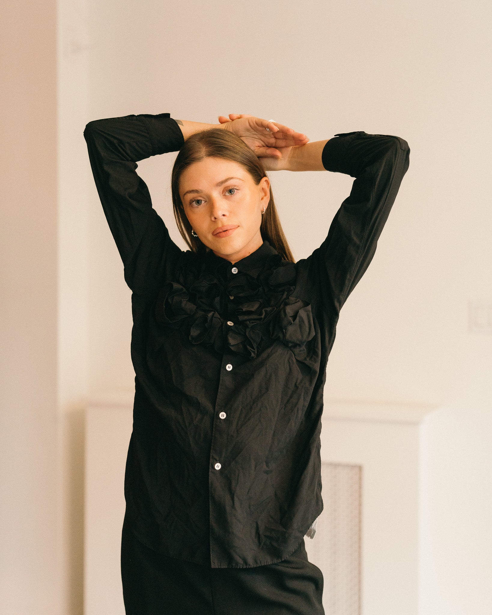 Ruffled Blouse (Black)