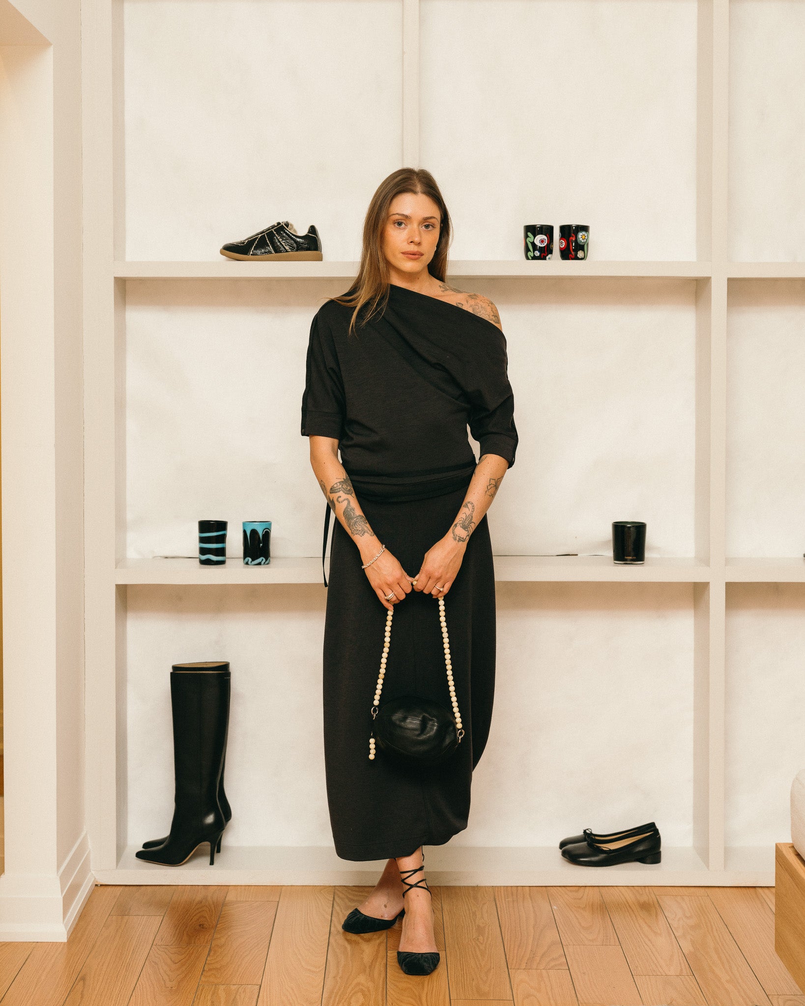 Twisted Hem Dress (Anthracite)