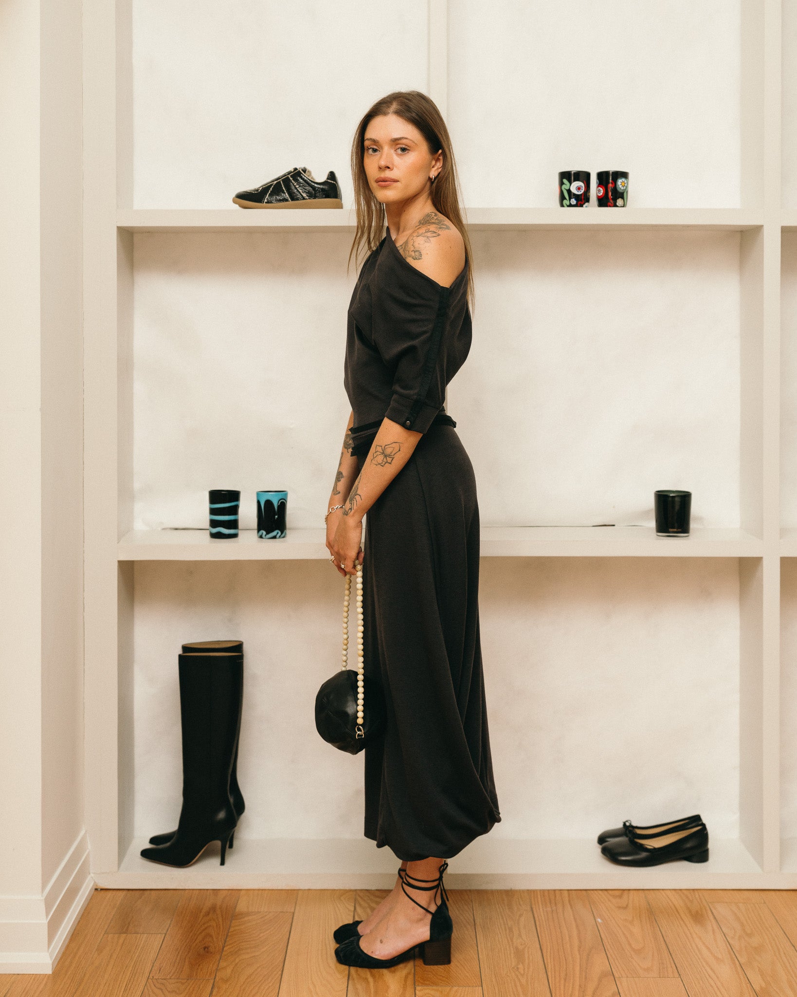 Twisted Hem Dress (Anthracite)