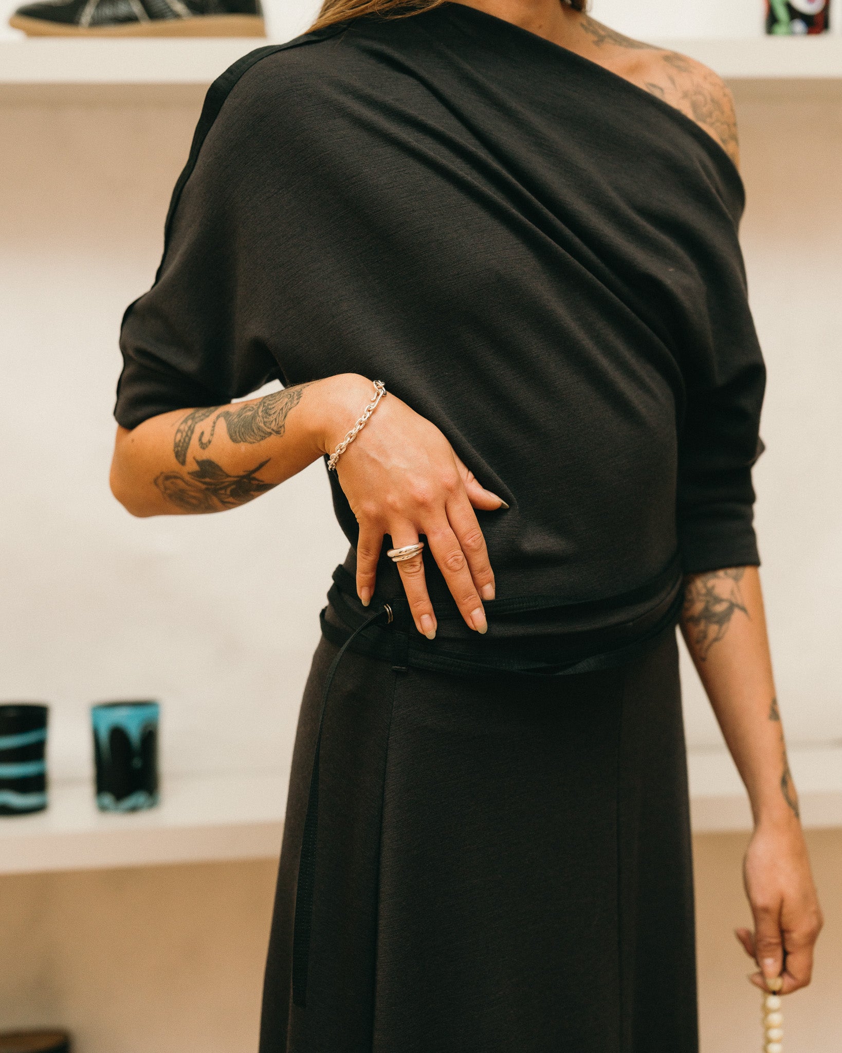 Twisted Hem Dress (Anthracite)