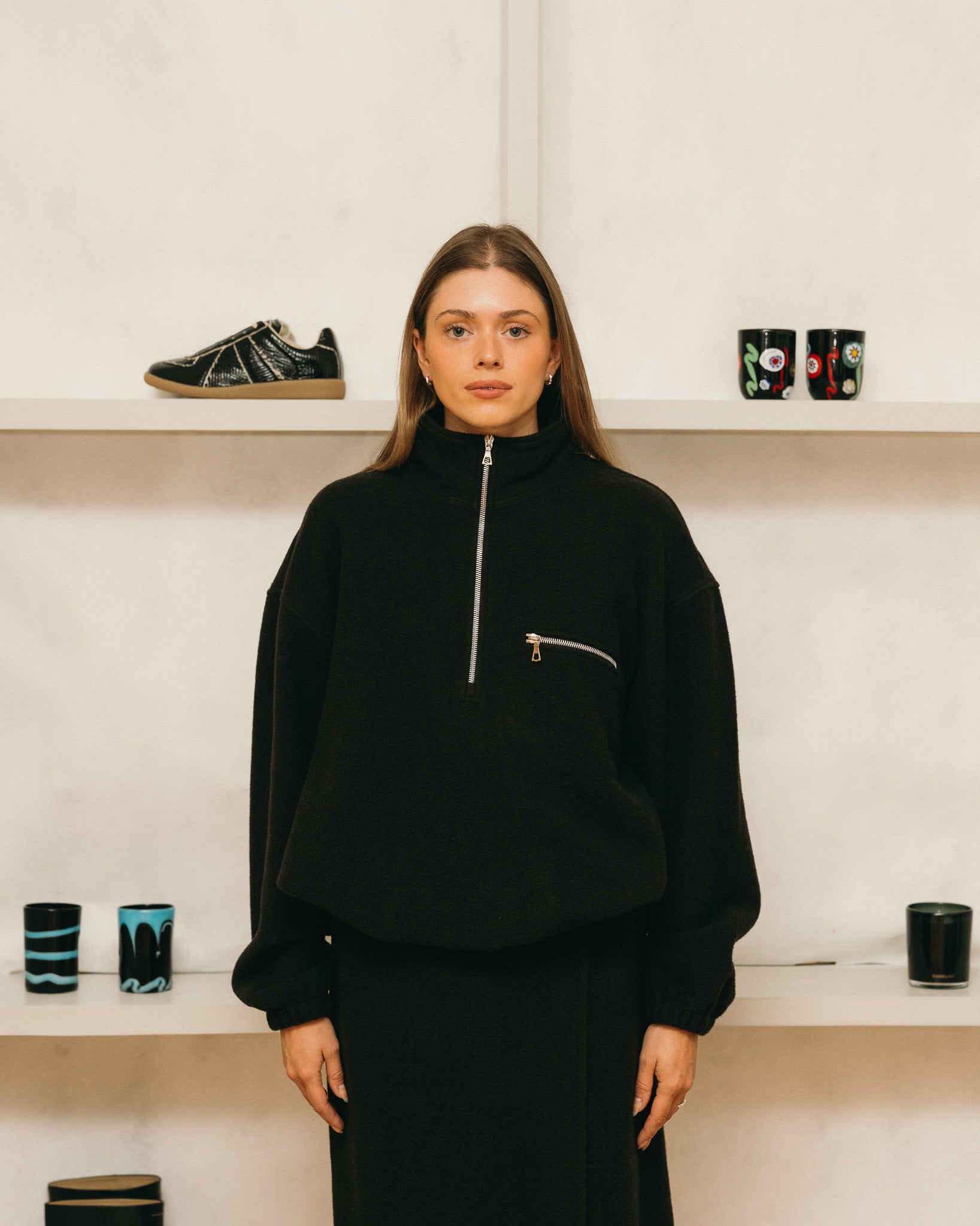 Tourbe Polar Fleece (Black)