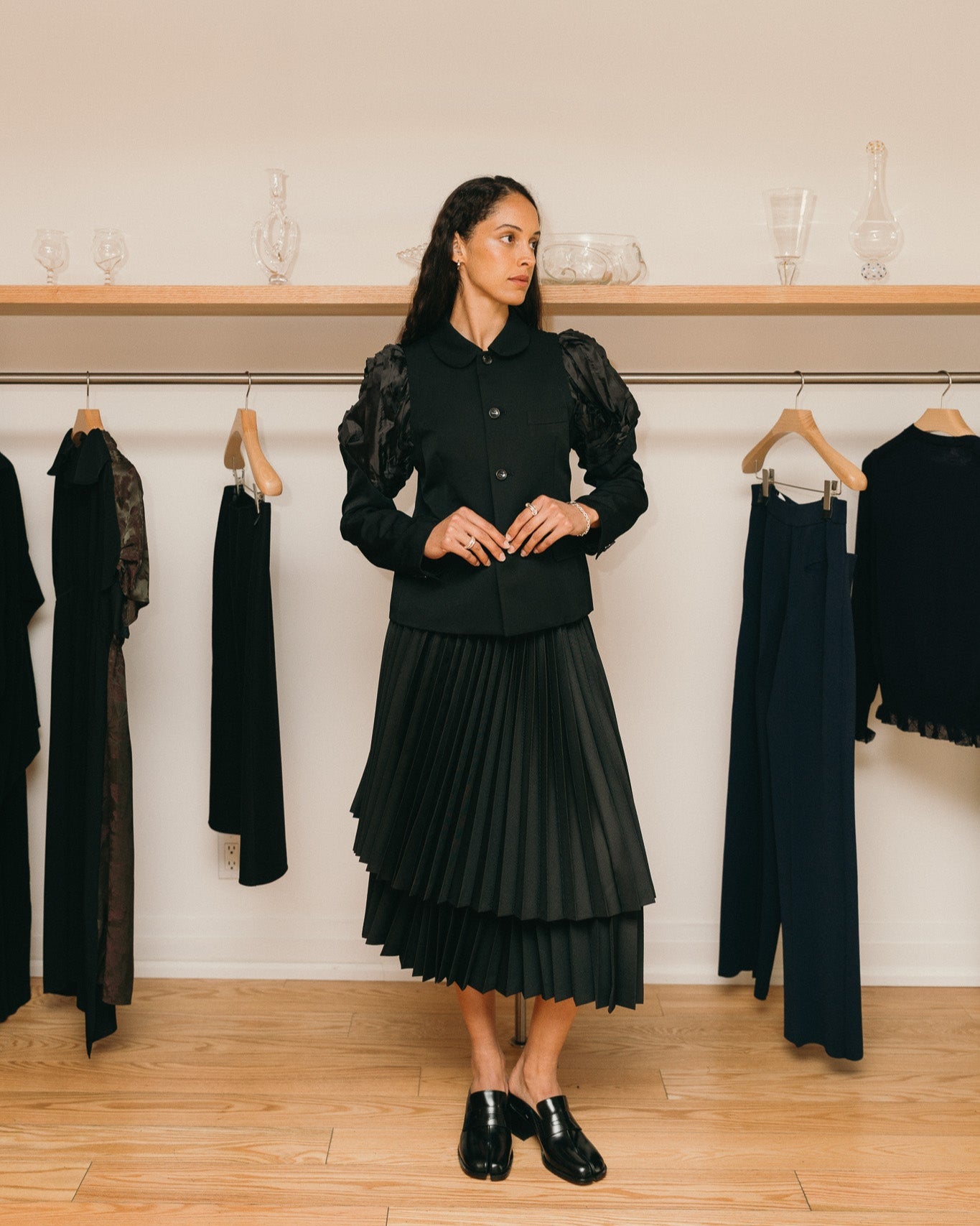 Ribbon Sleeve Blazer