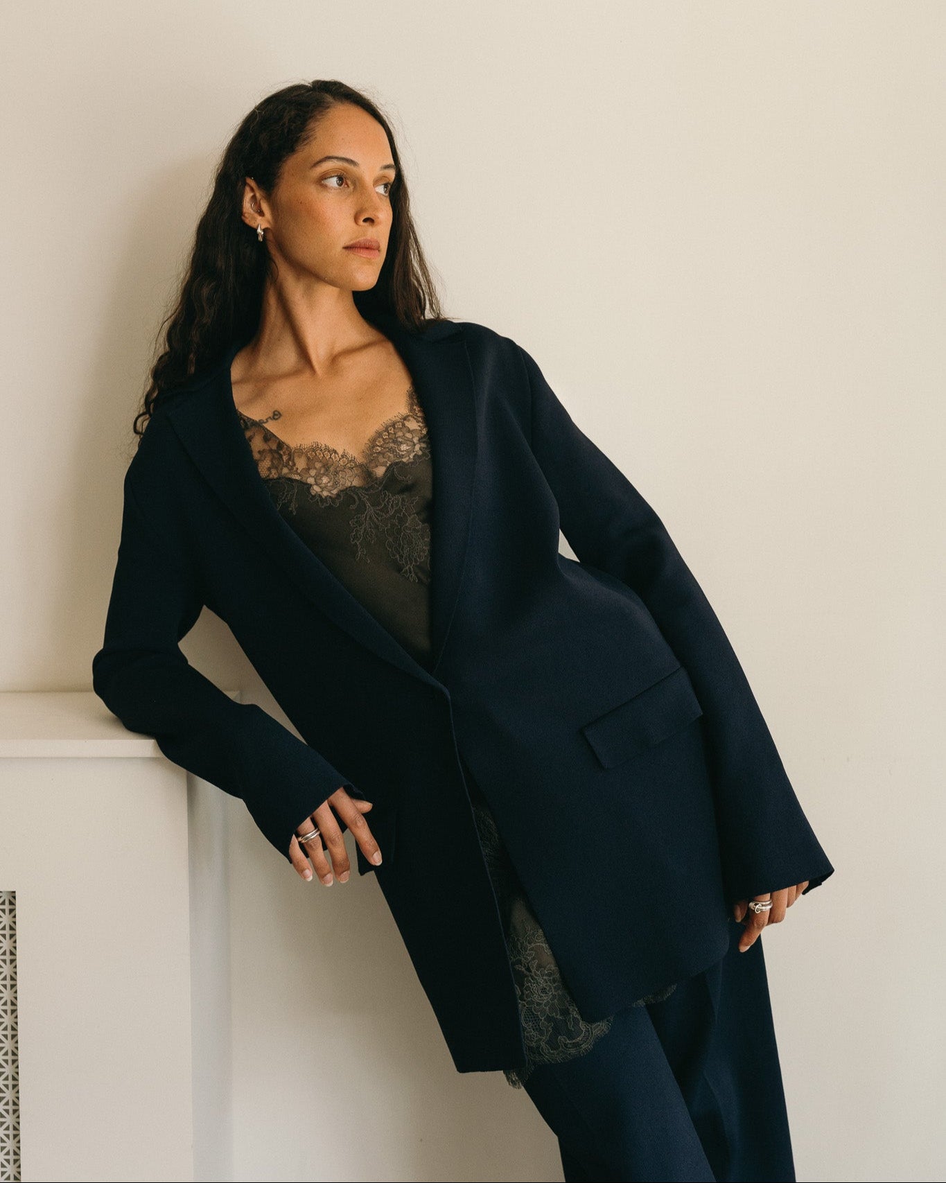 Single Breasted Blazer (Navy)