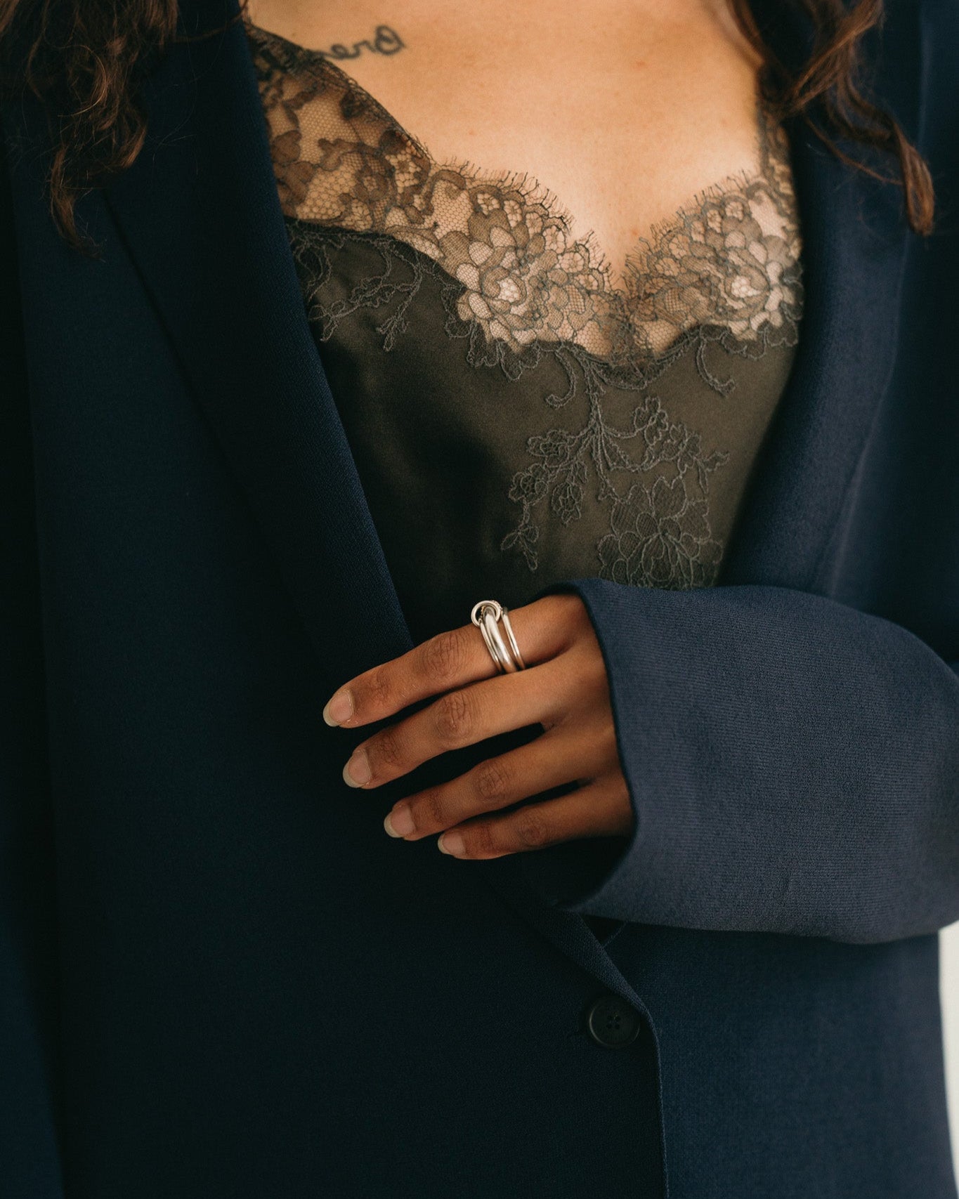 Single Breasted Blazer (Navy)