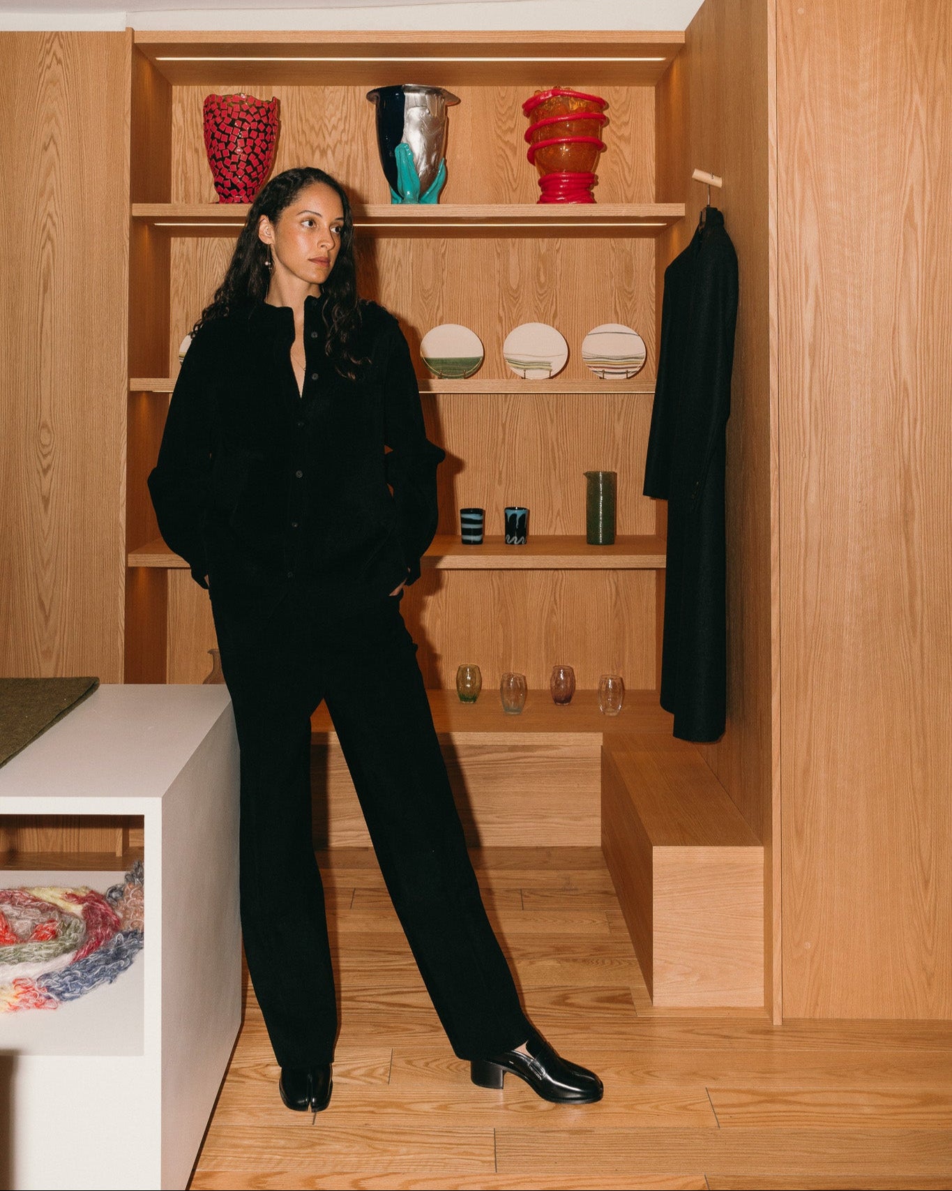 Chenille Oversize Shirt (Black)