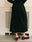 Pleated Long Skirt (Black)