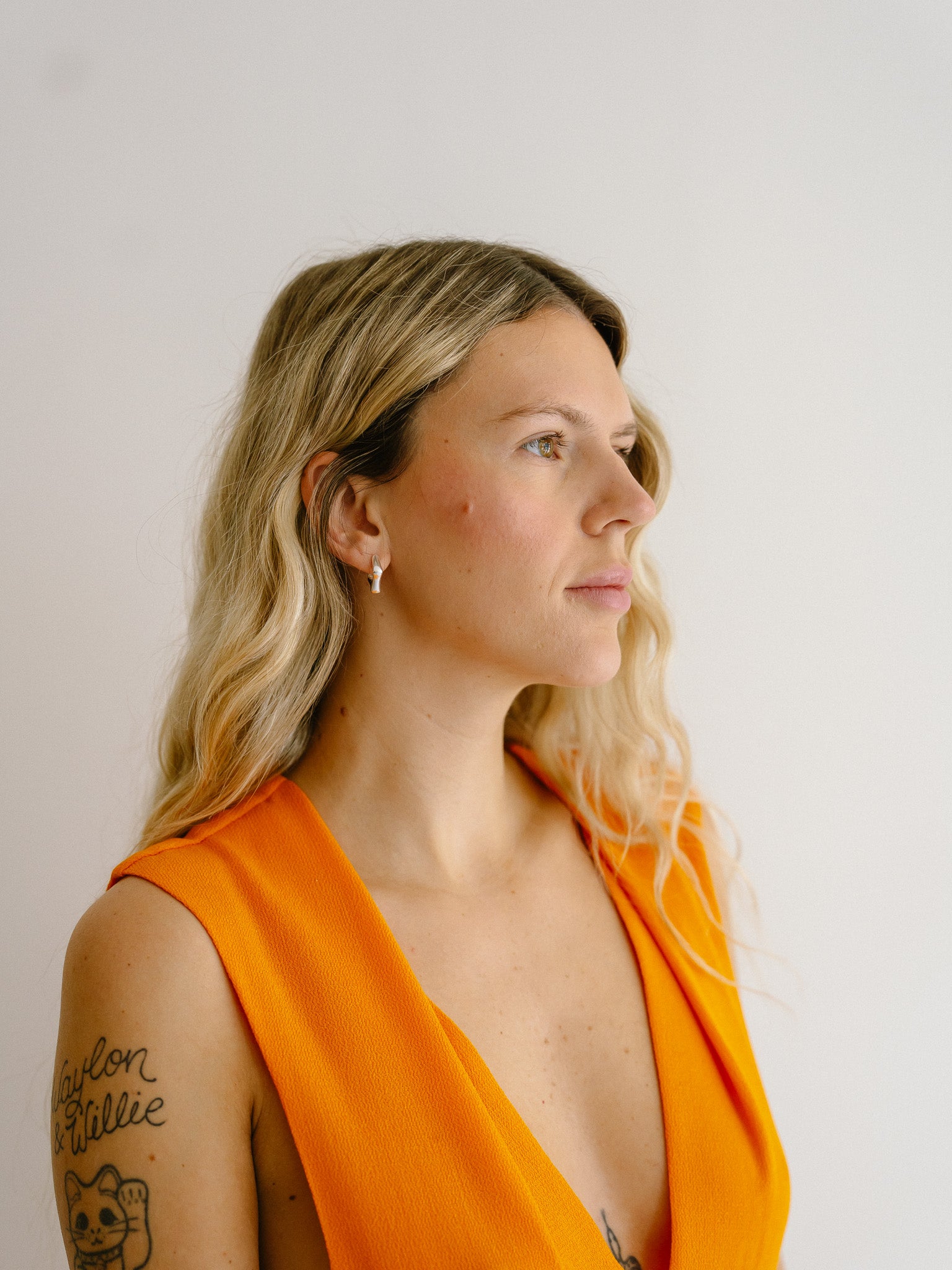 Straw Earrings Small (Polished Silver)