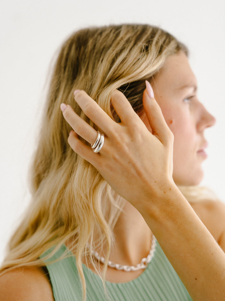 Snake Ring Thick (Polished Silver)