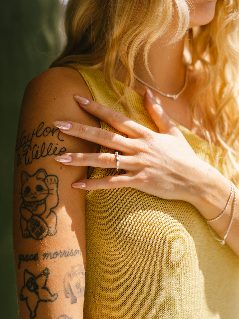 Snake Ring Thin (Carved Silver)