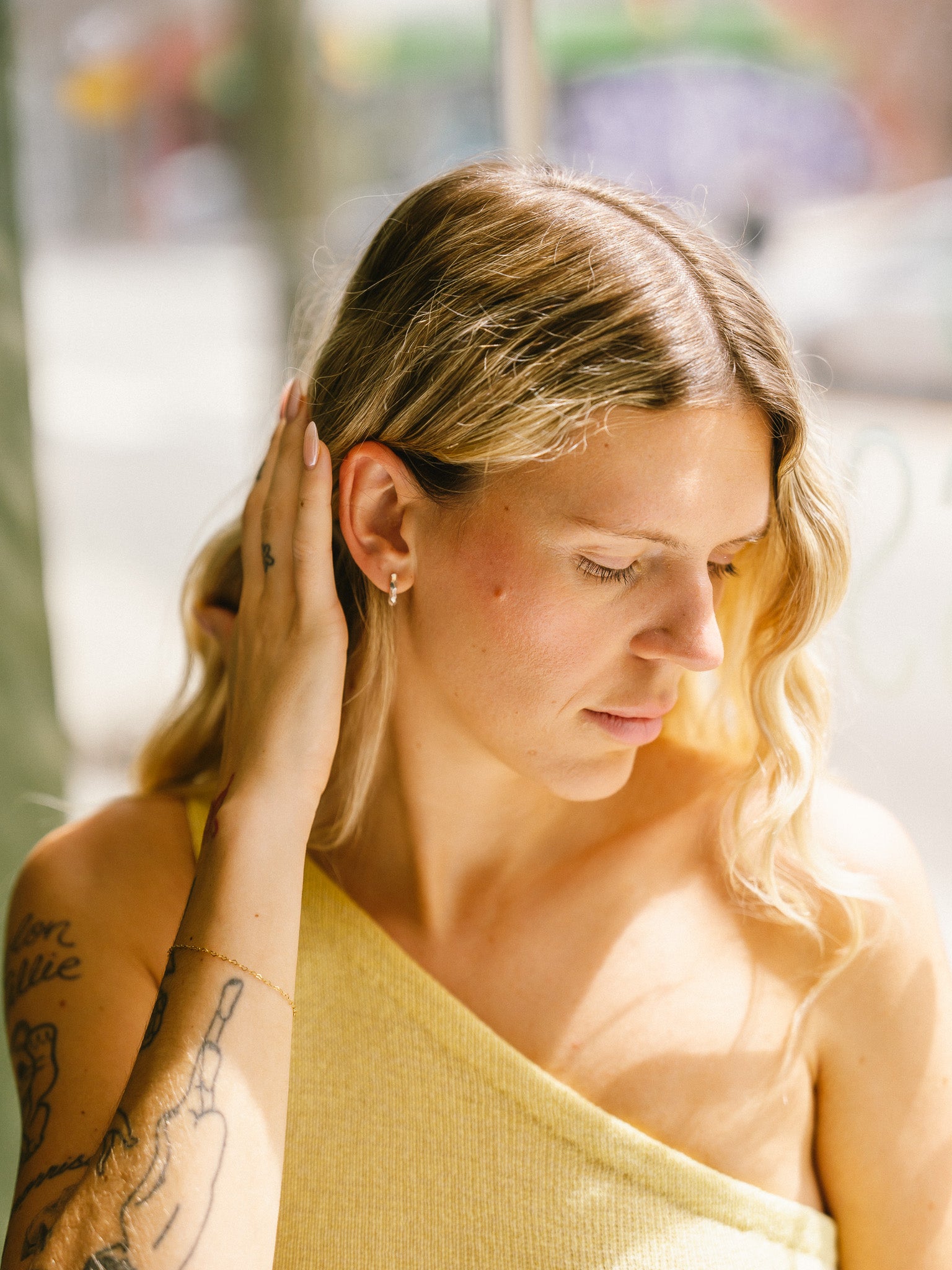 Almost Earrings Small (Carved Silver)