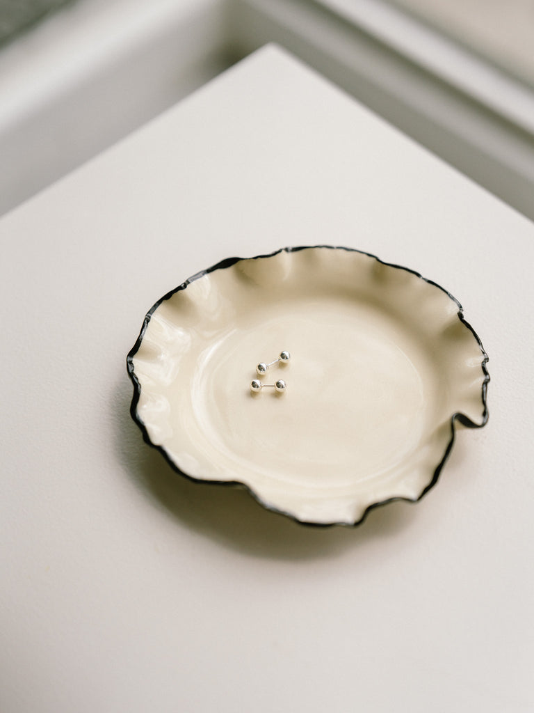 Pearl Earring Single Stud (Polished Silver)