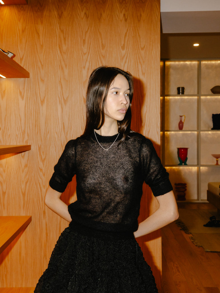 【Cecilie Bahnsen】BAMBI SKIRT Cecilie Bahnsen Bambi Pencil Skirt | Black | FARFETCH TW