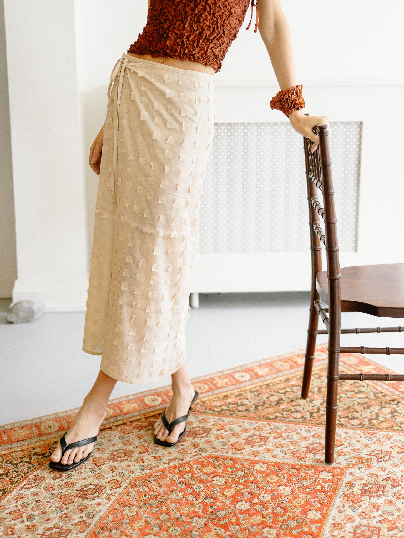 Muga Silk Offcuts Wrap Skirt (Undyed)