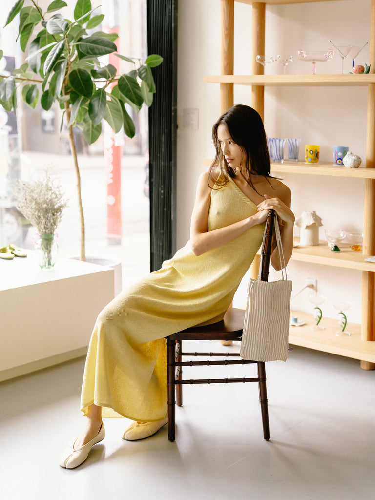 Washi Paper Asymmetrical Dress (Yellow)