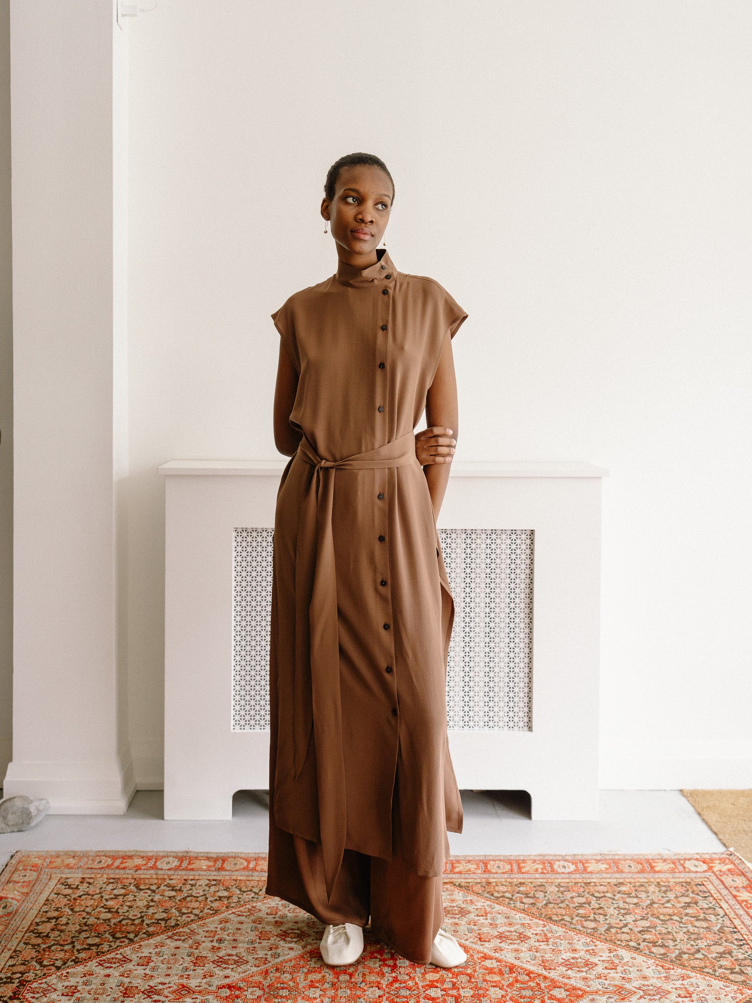 Full Pants Crepe Satin (Cacao)