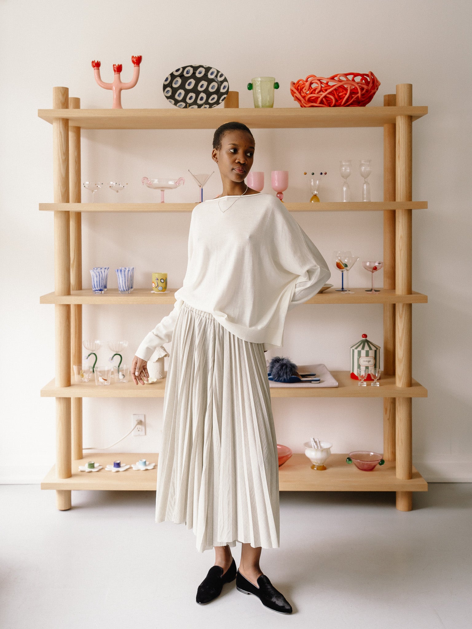 Pleated Pants Voile (Sand)