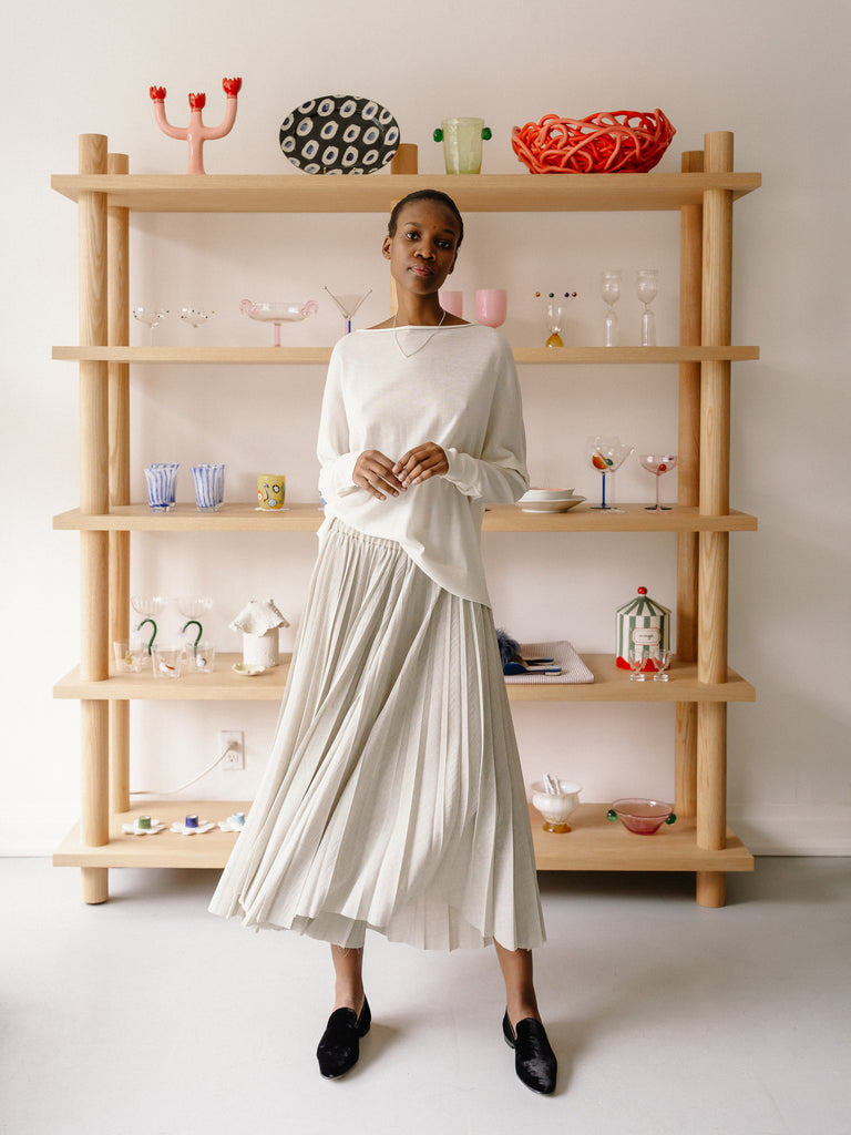 Pleated Pants Voile (Sand)