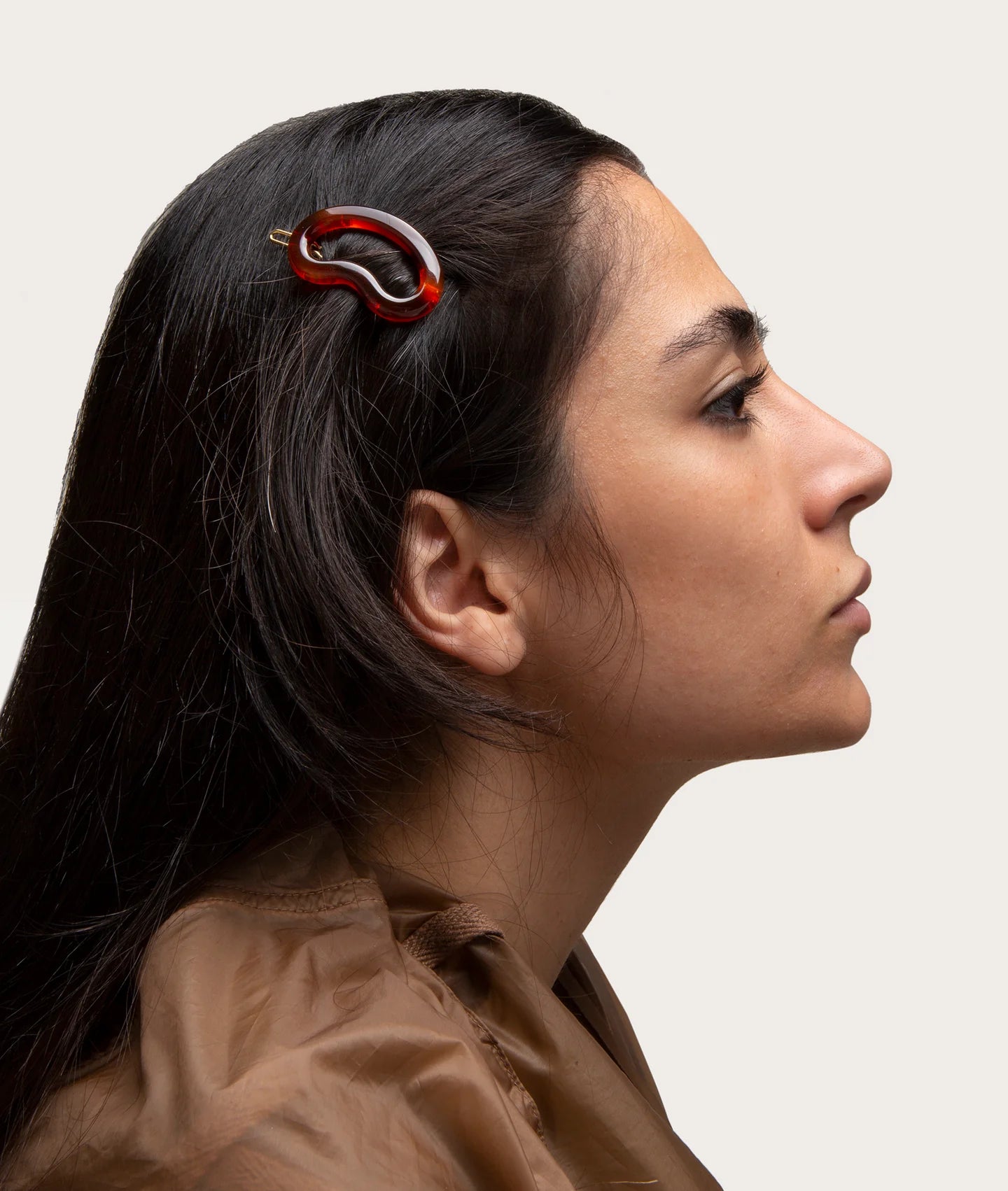 Bean Hair Clip (Brown Tortoise)