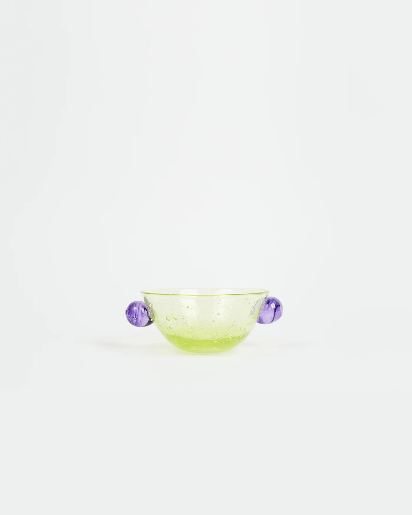 Glass Poppy Bowl (Green/Purple)